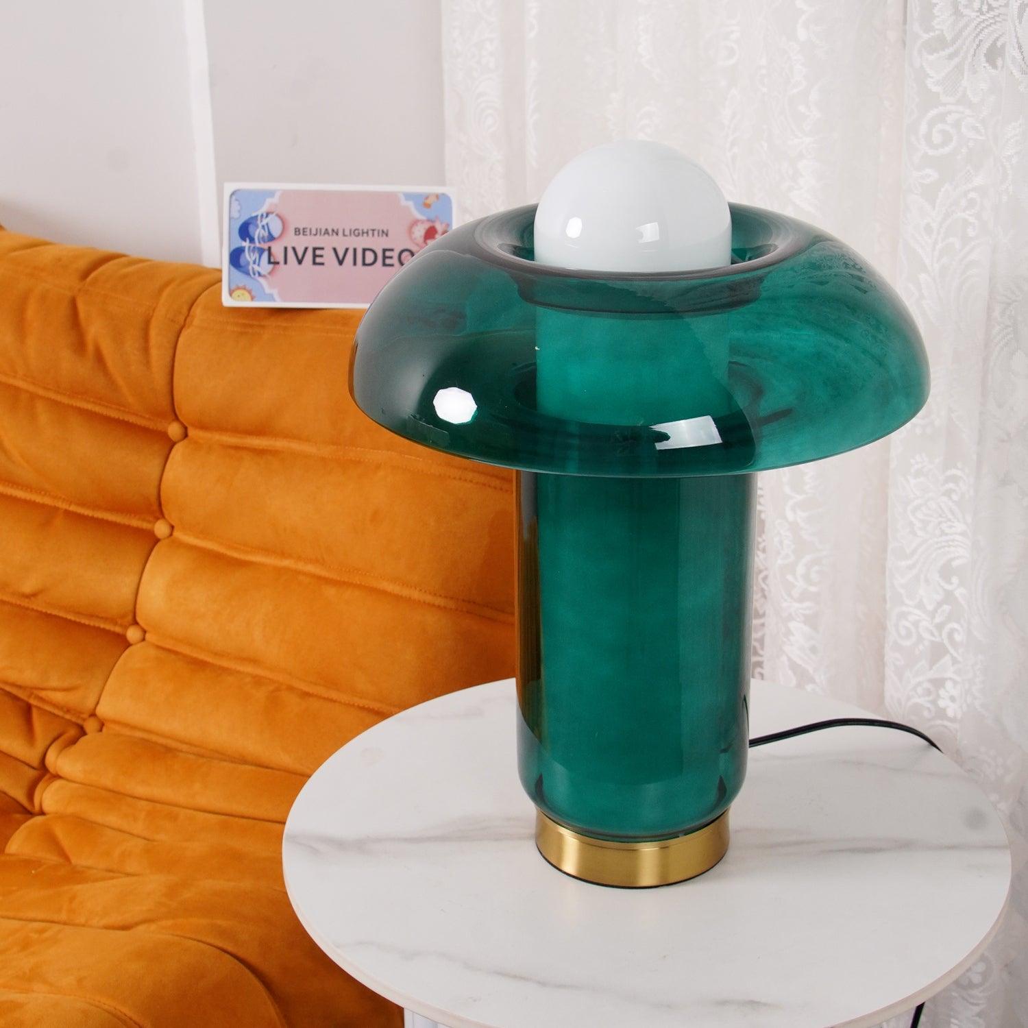 Navlen Green Glass Table Lamp