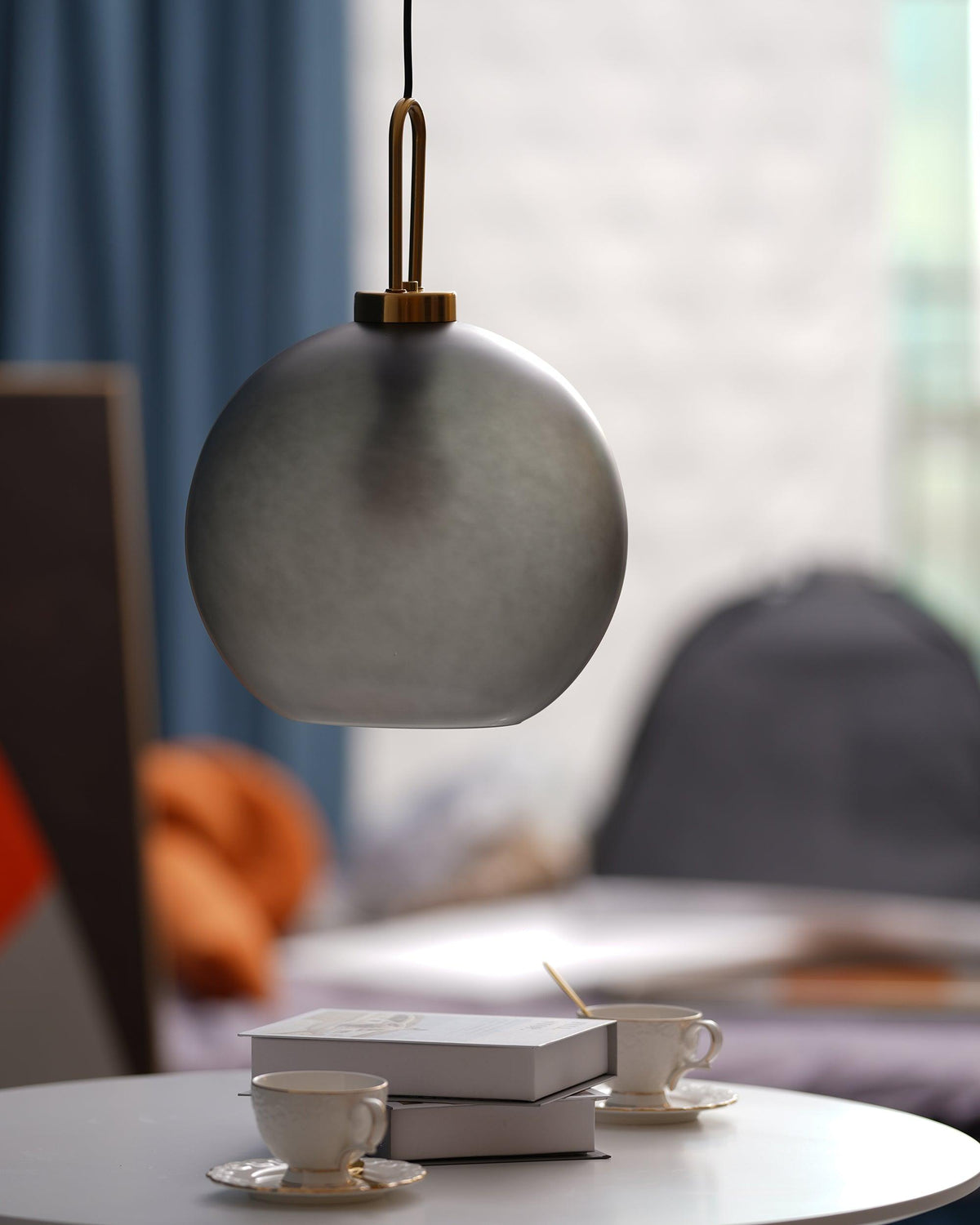 Sevelo Pendant Lamp Frosted Glass Swag Adjustable