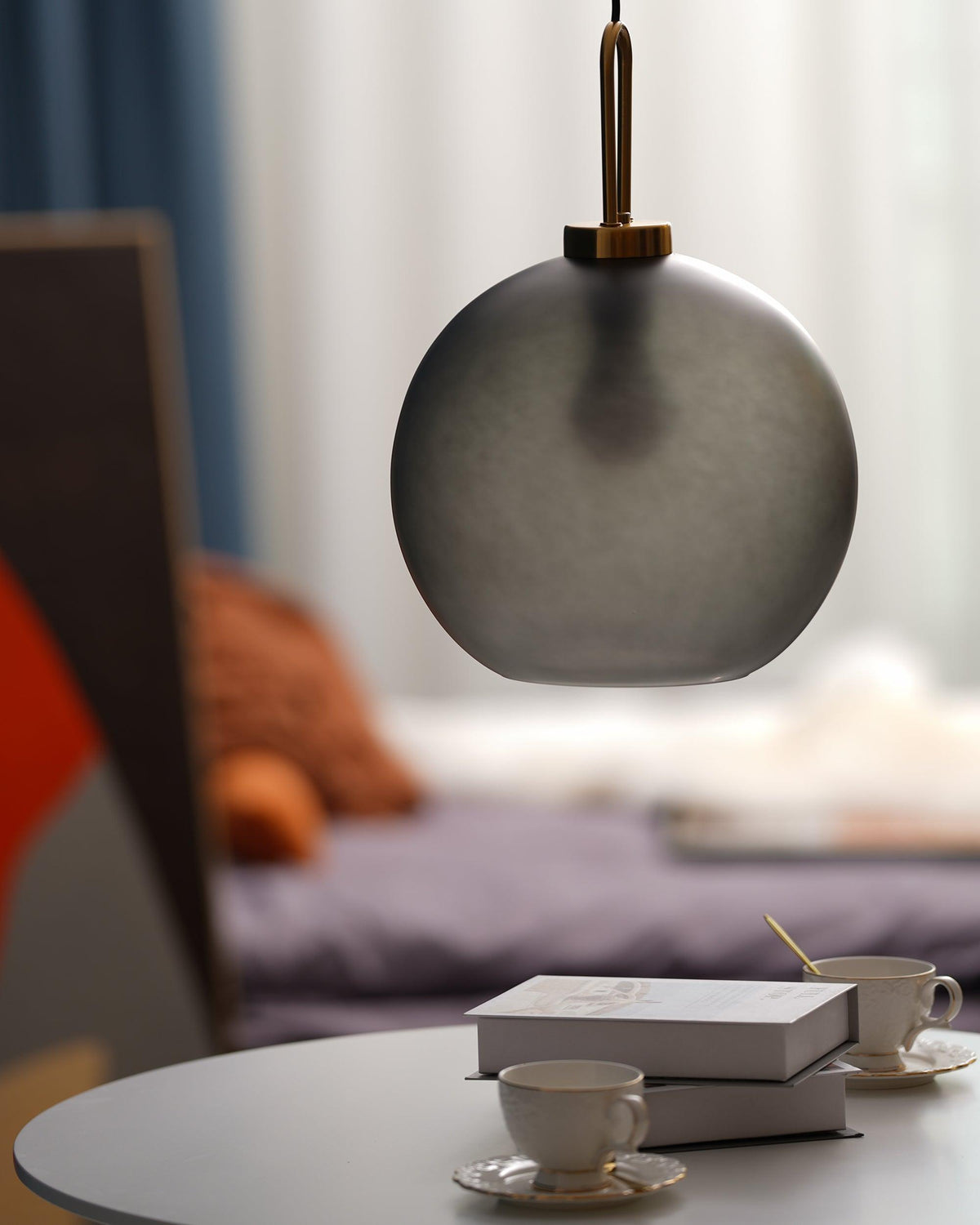 Sevelo Pendant Lamp Frosted Glass Swag Adjustable
