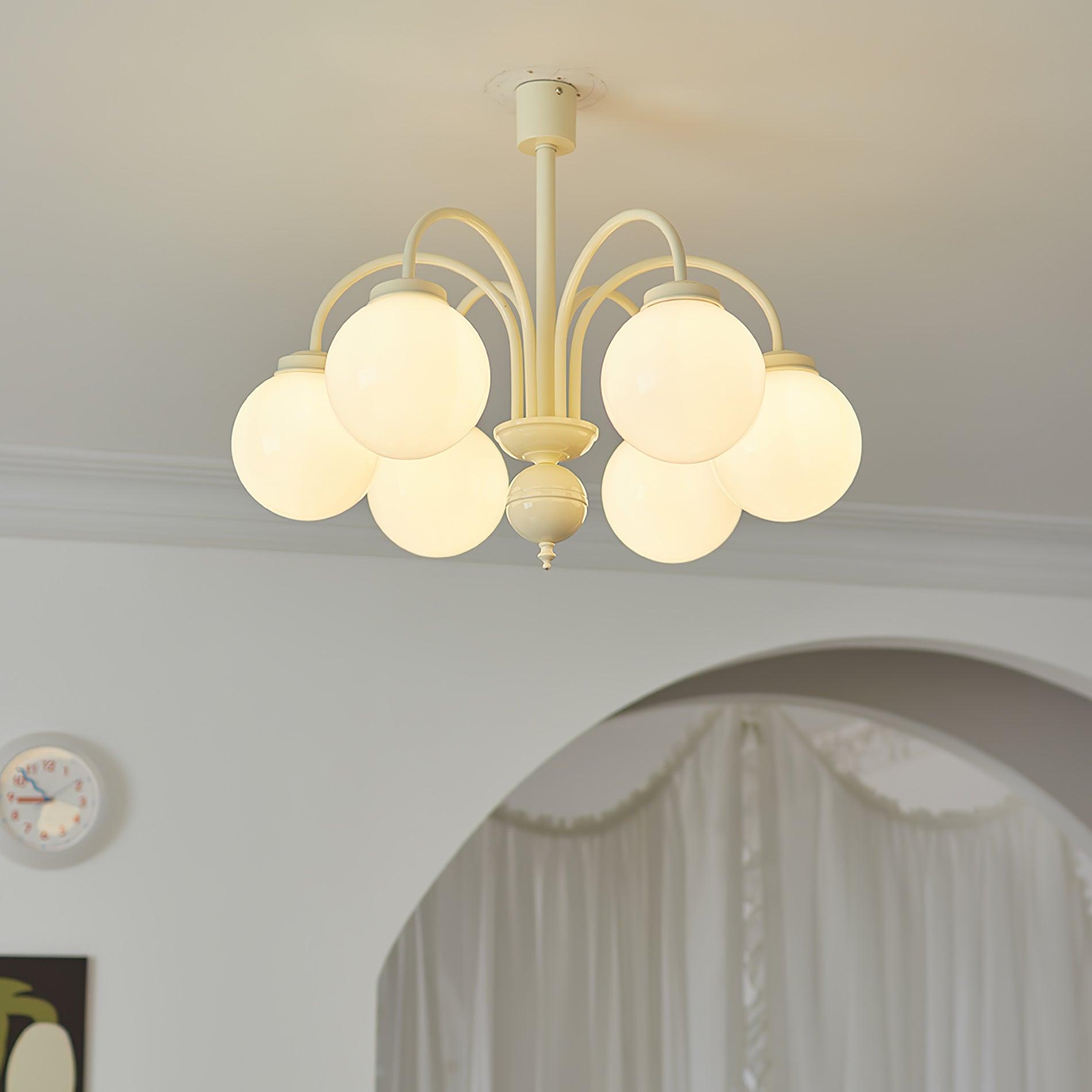 Velaora Chandelier Cream Glass Spheres