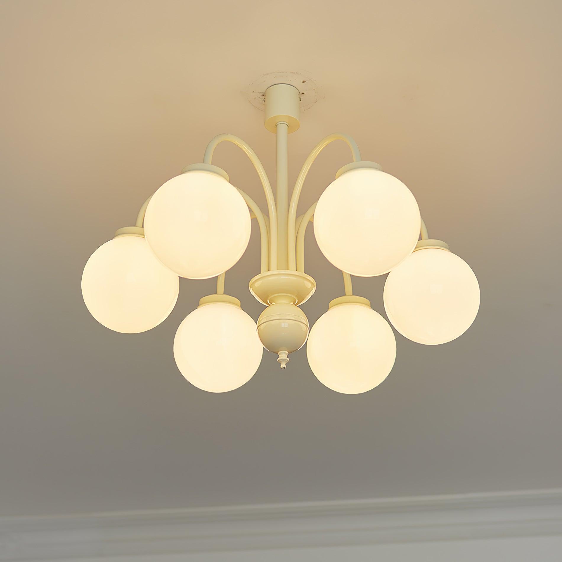 Velaora Chandelier Cream Glass Spheres