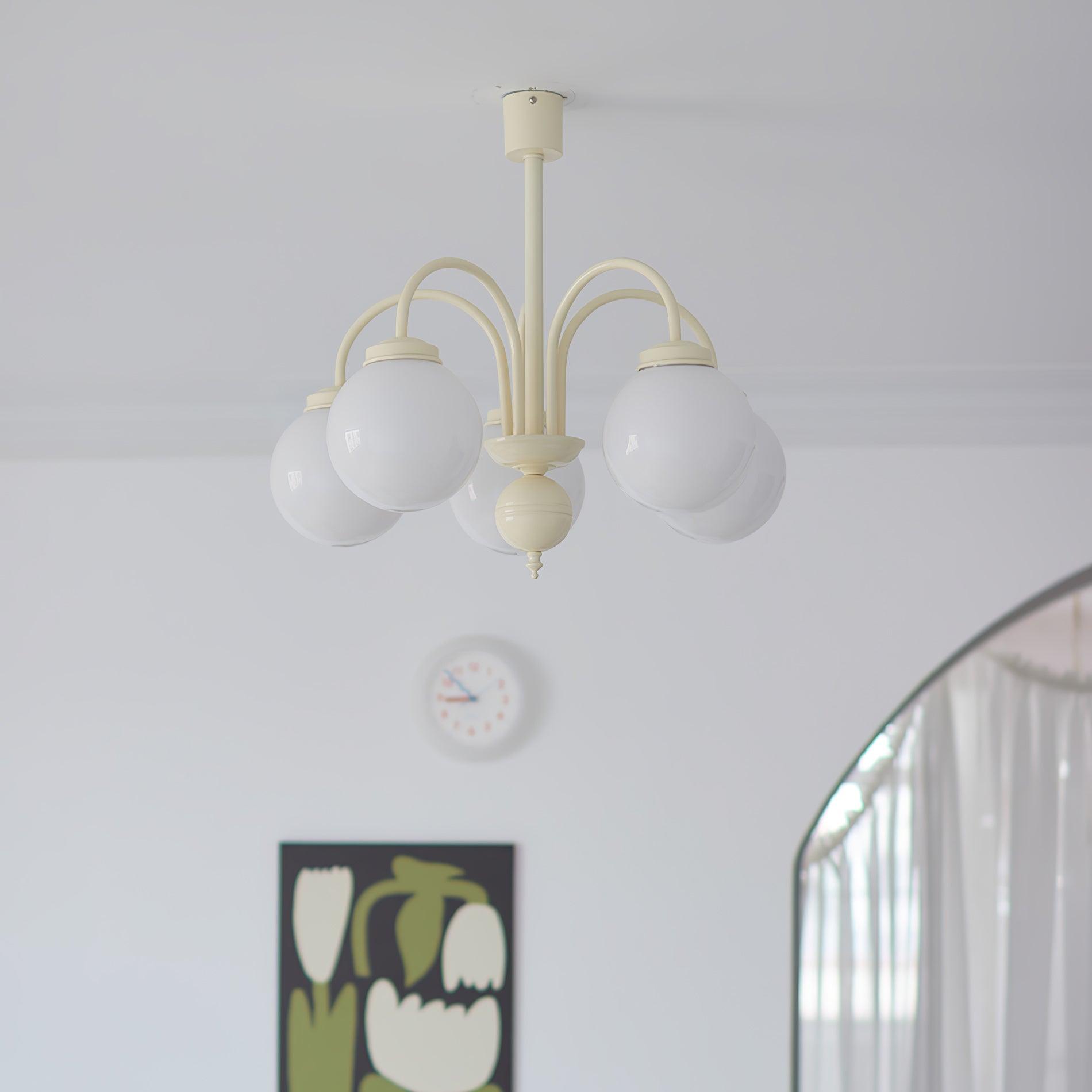 Velaora Chandelier Cream Glass Spheres