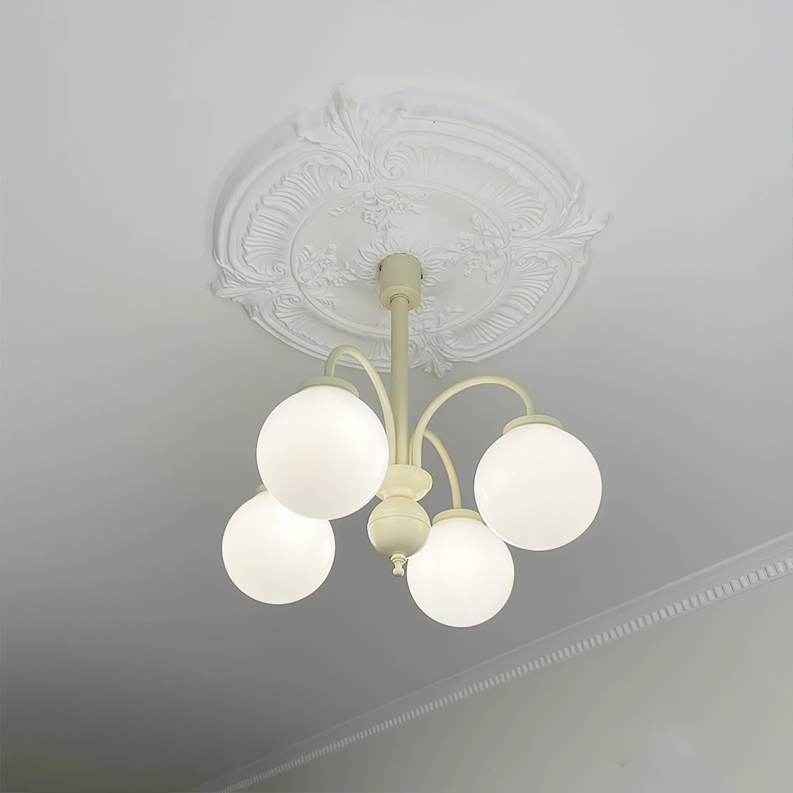 Velaora Chandelier Cream Glass Spheres
