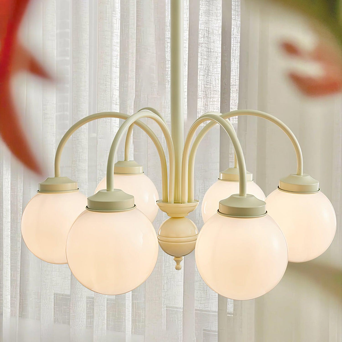 Velaora Chandelier Cream Glass Spheres