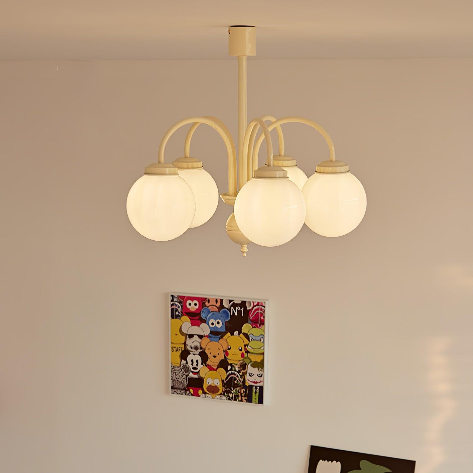 Velaora Chandelier Cream Glass Spheres
