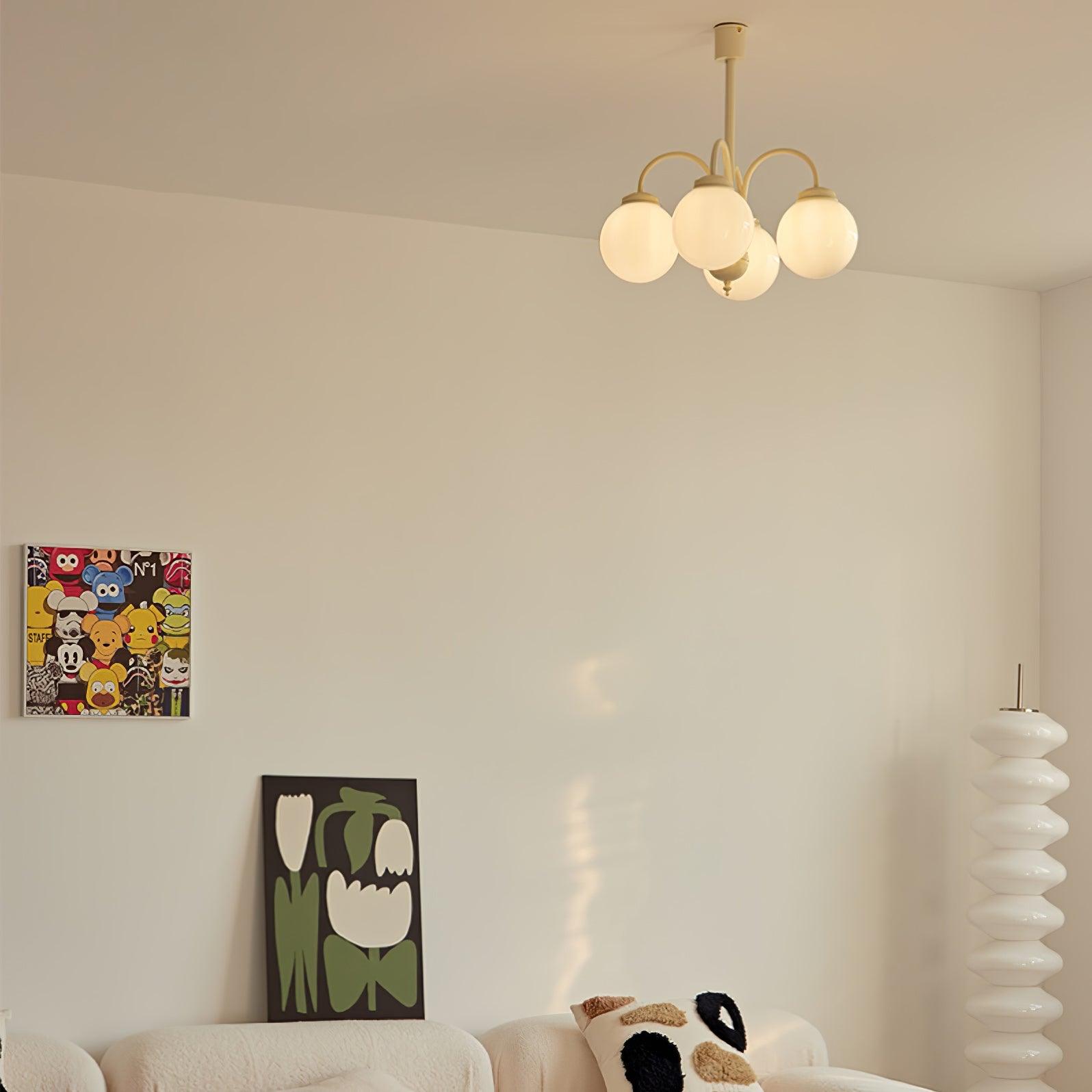 Velaora Chandelier Cream Glass Spheres