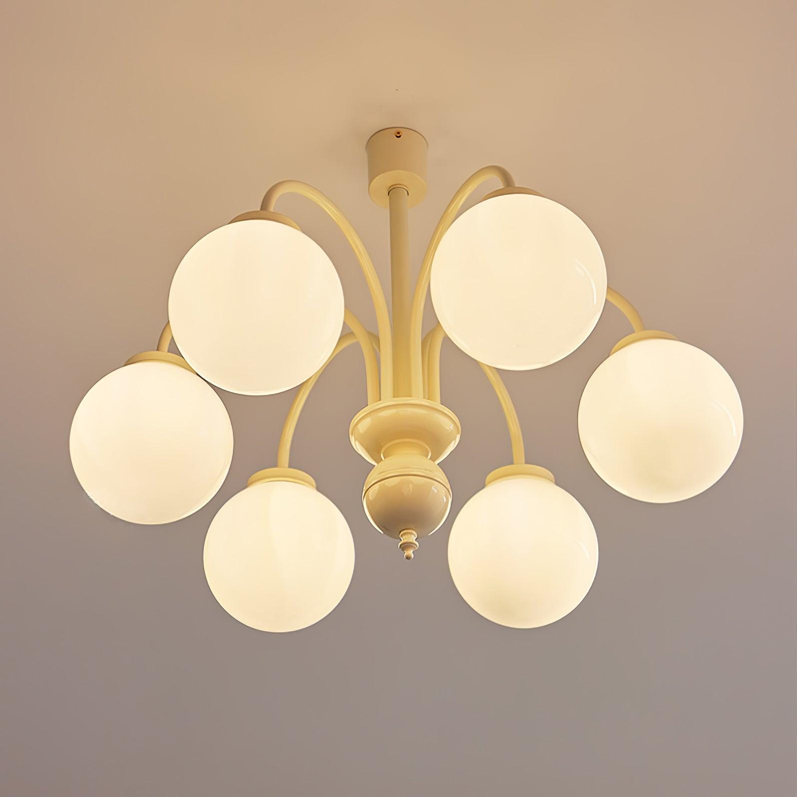 Velaora Chandelier Cream Glass Spheres