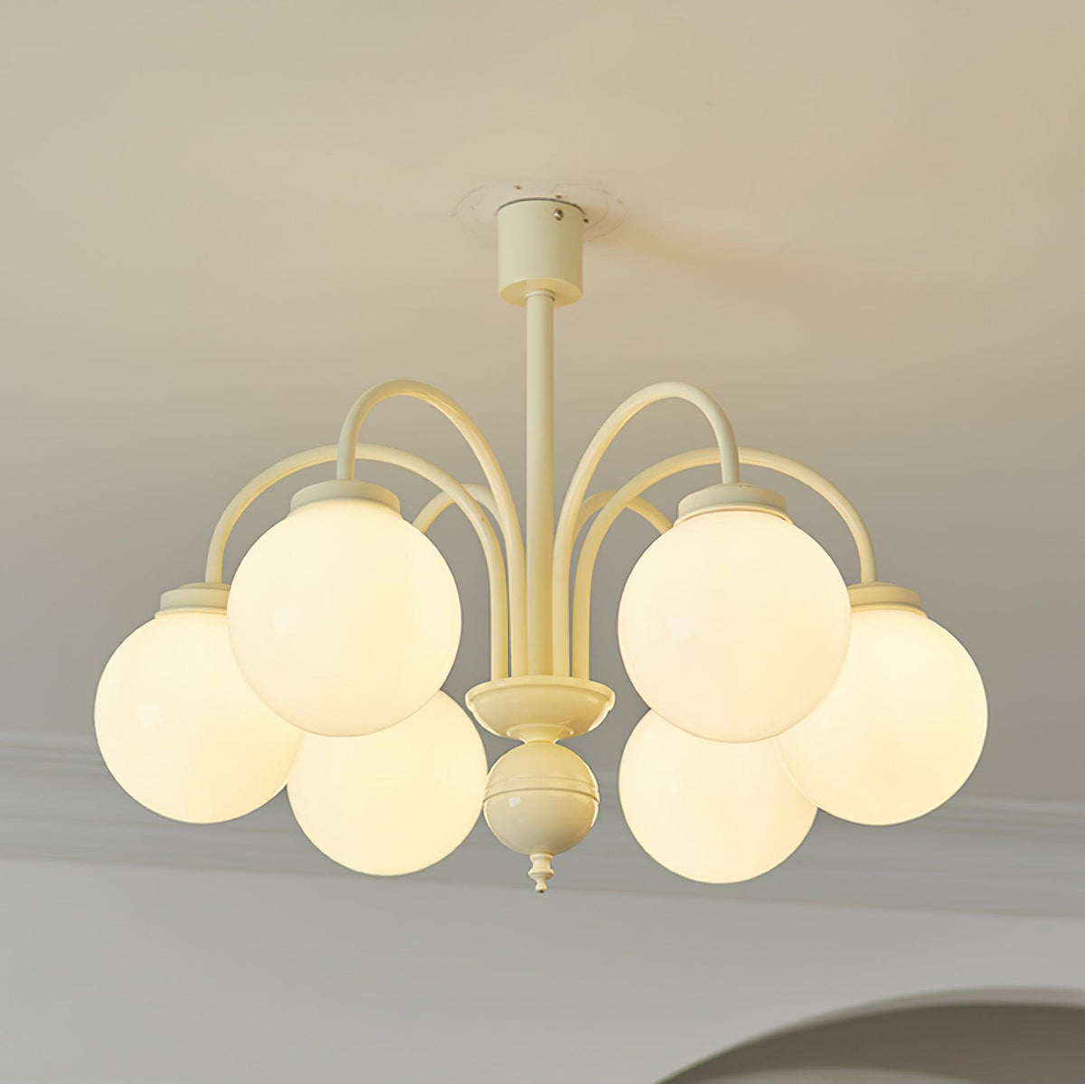 Velaora Chandelier Cream Glass Spheres