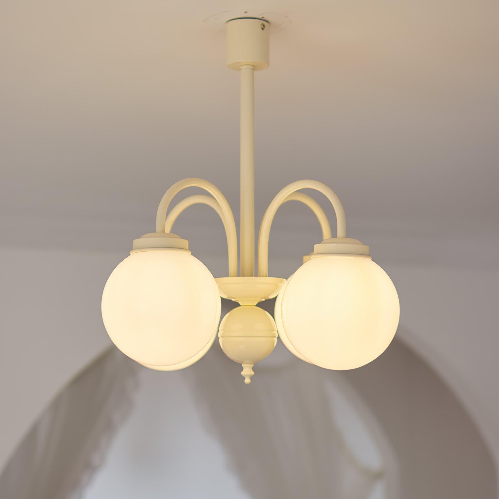 Velaora Chandelier Cream Glass Spheres