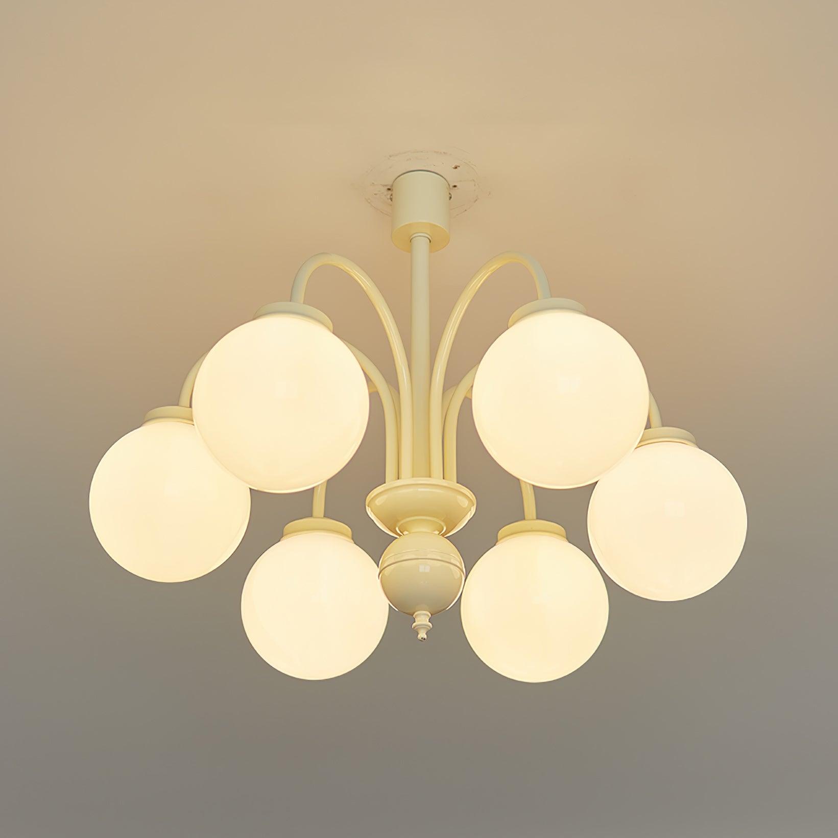 Velaora Chandelier Cream Glass Spheres