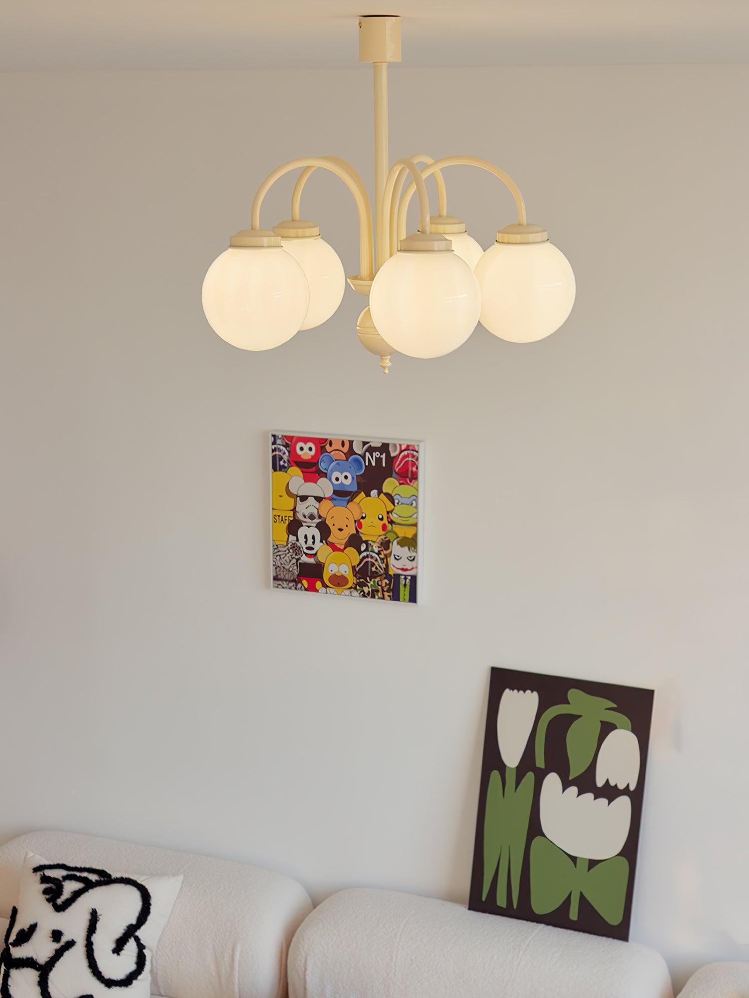 Velaora Chandelier Cream Glass Spheres