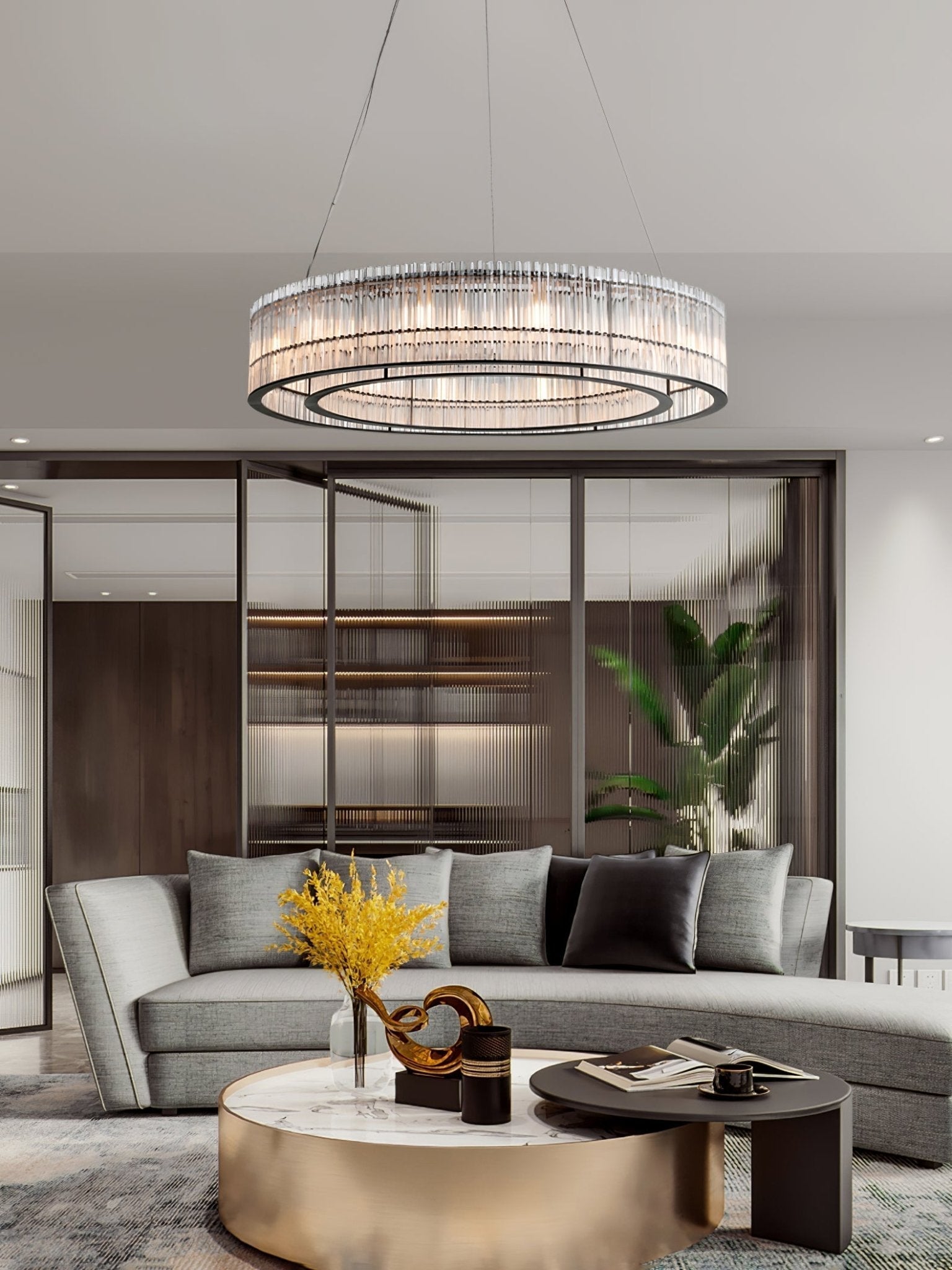 Celivia Pendant Lamp Glass Tube Ring Modern Luxury