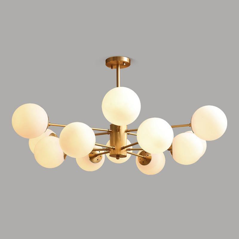 Eshlen Chandelier Brass Opal Glass
