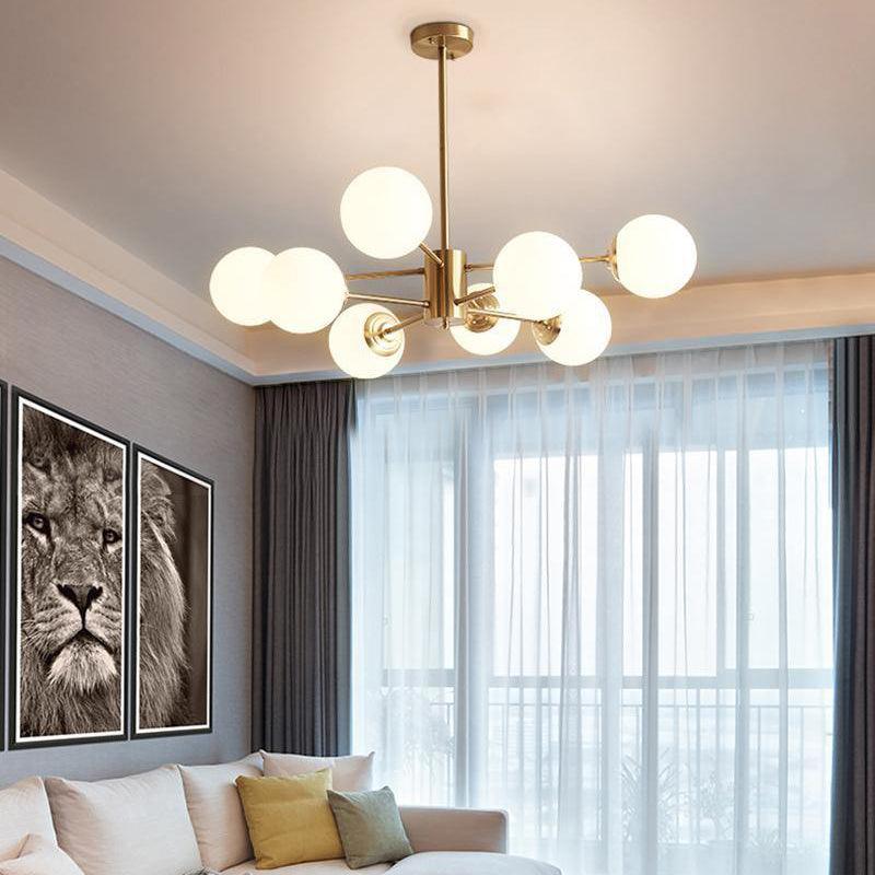Eshlen Chandelier Brass Opal Glass