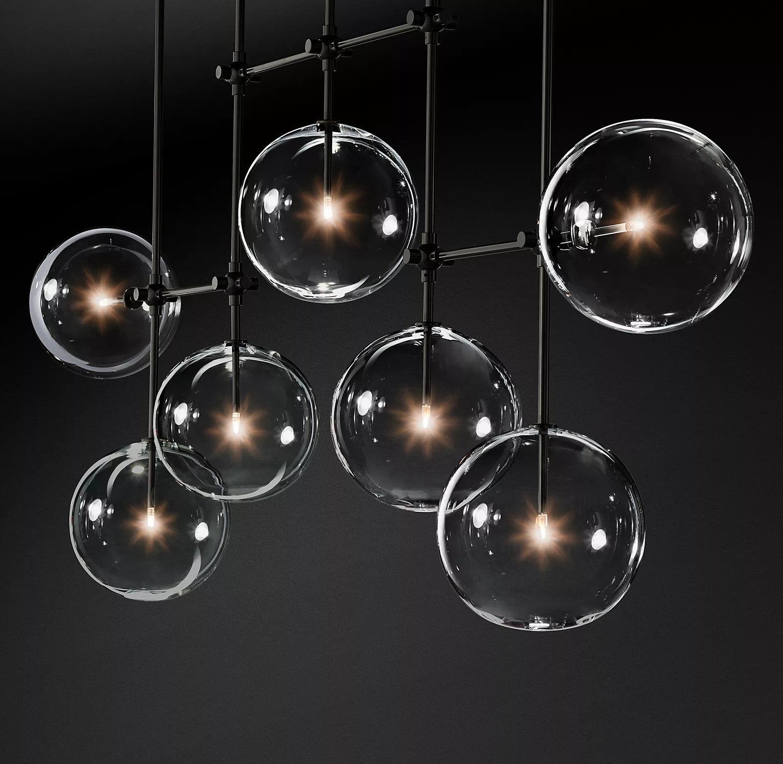 Orbit Contemporary Glass Chandelier