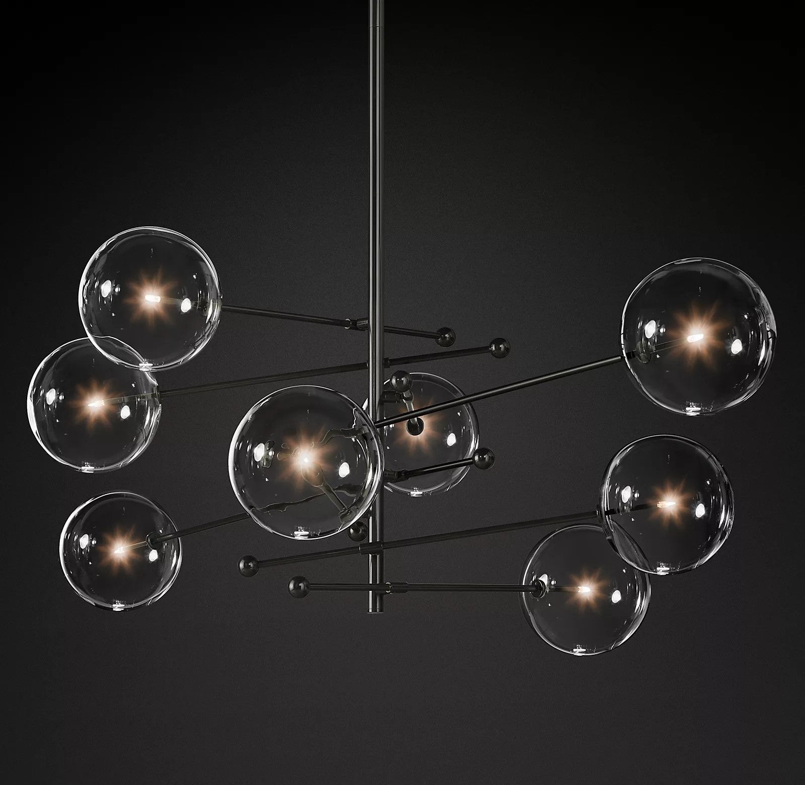 Orbit Contemporary Glass Chandelier