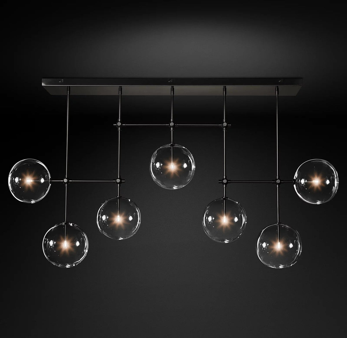 Orbit Contemporary Glass Chandelier