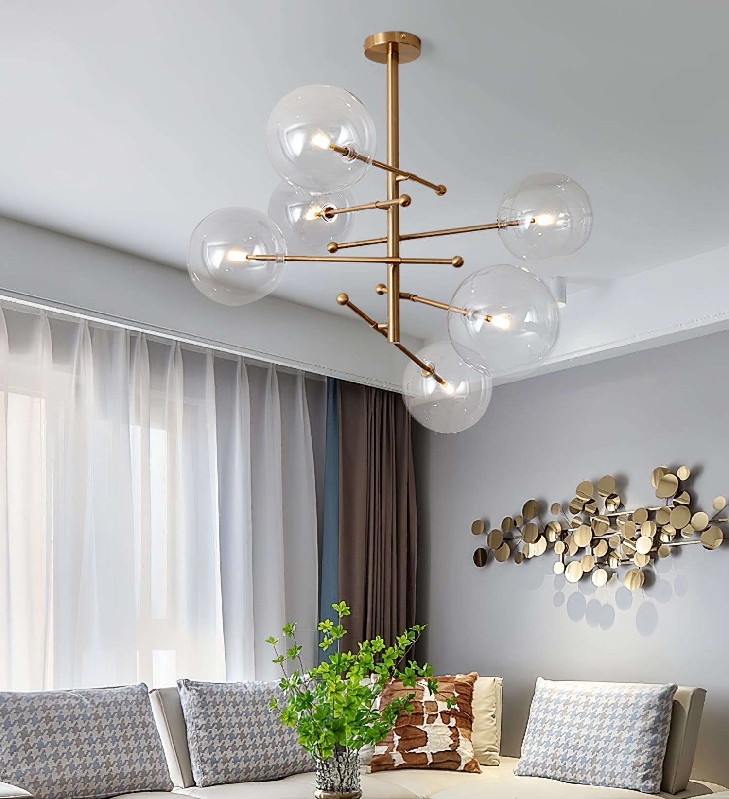 Orbit Contemporary Glass Chandelier