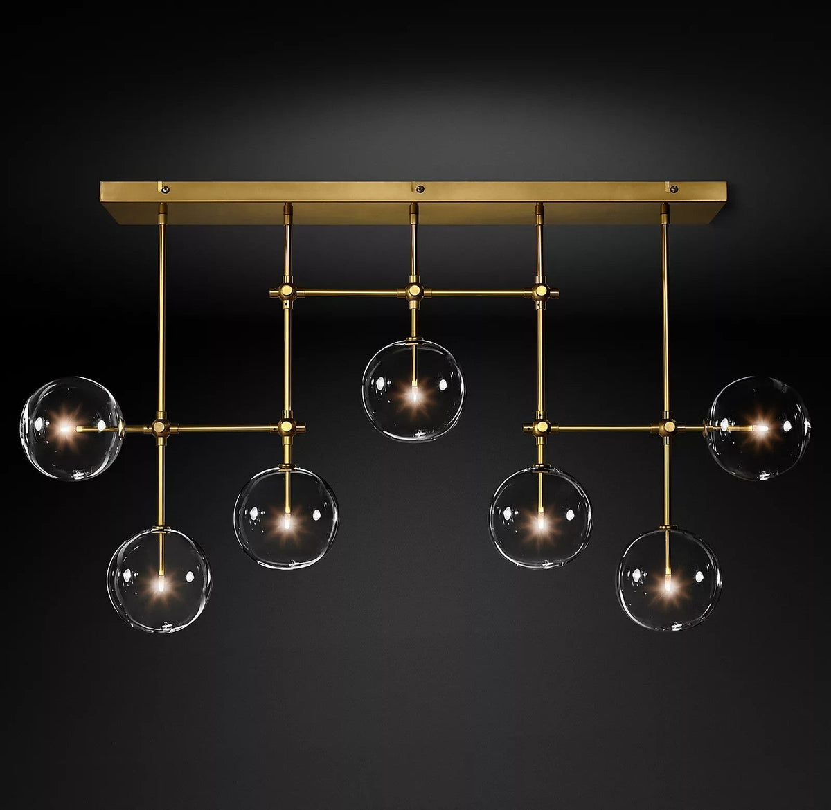 Orbit Contemporary Glass Chandelier