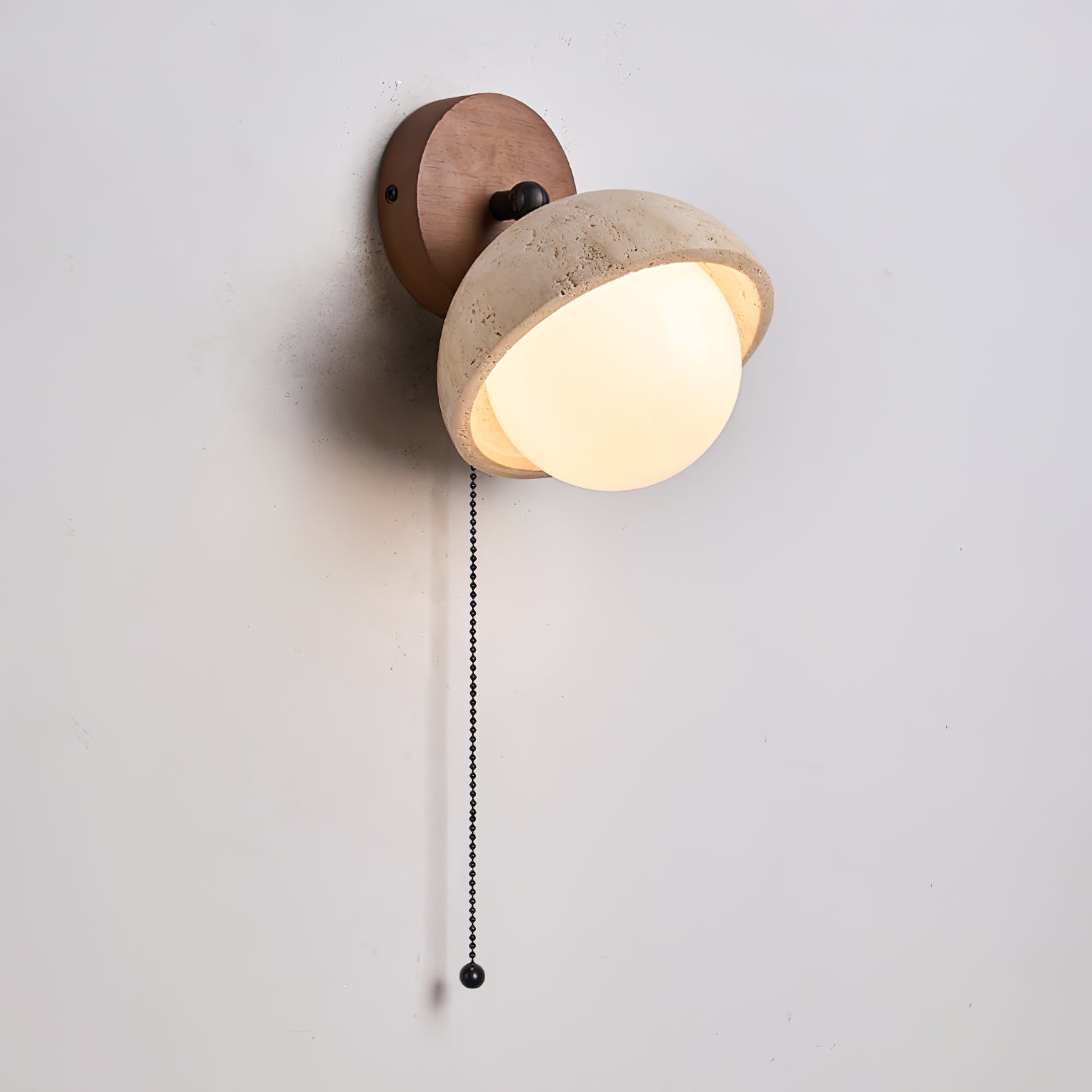 Cavix Arc-Shaped Travertine Wall Light