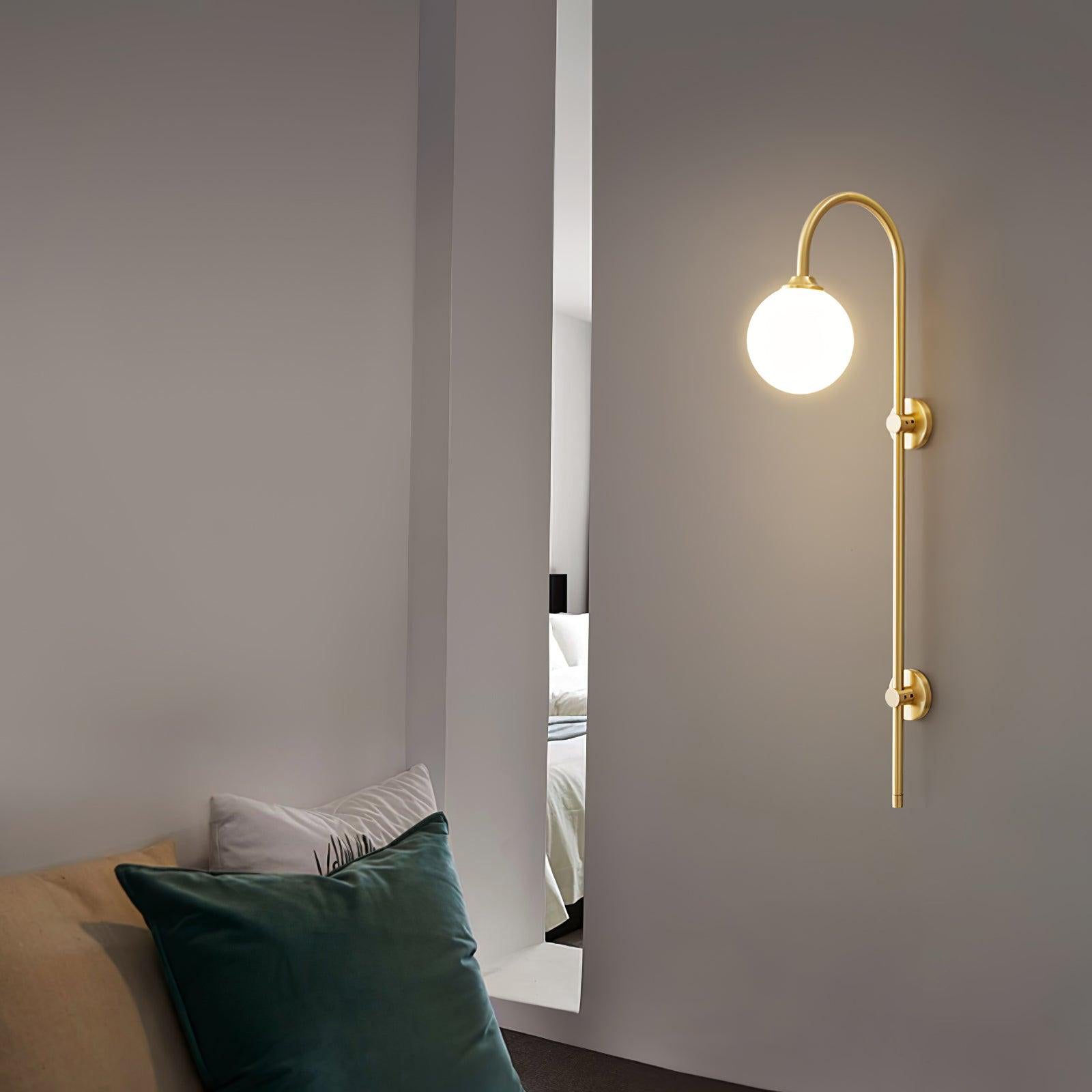 Nyvaris Modern Minimalist Globe Brass Glass Sconce Wall lamp