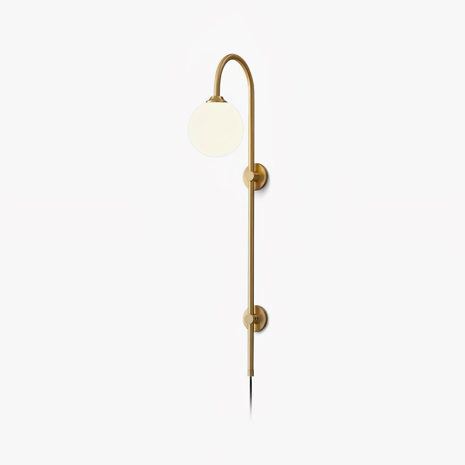 Evshaia Premium Elegance Globe Plug-in Brass Glass Sconce Wall lamp