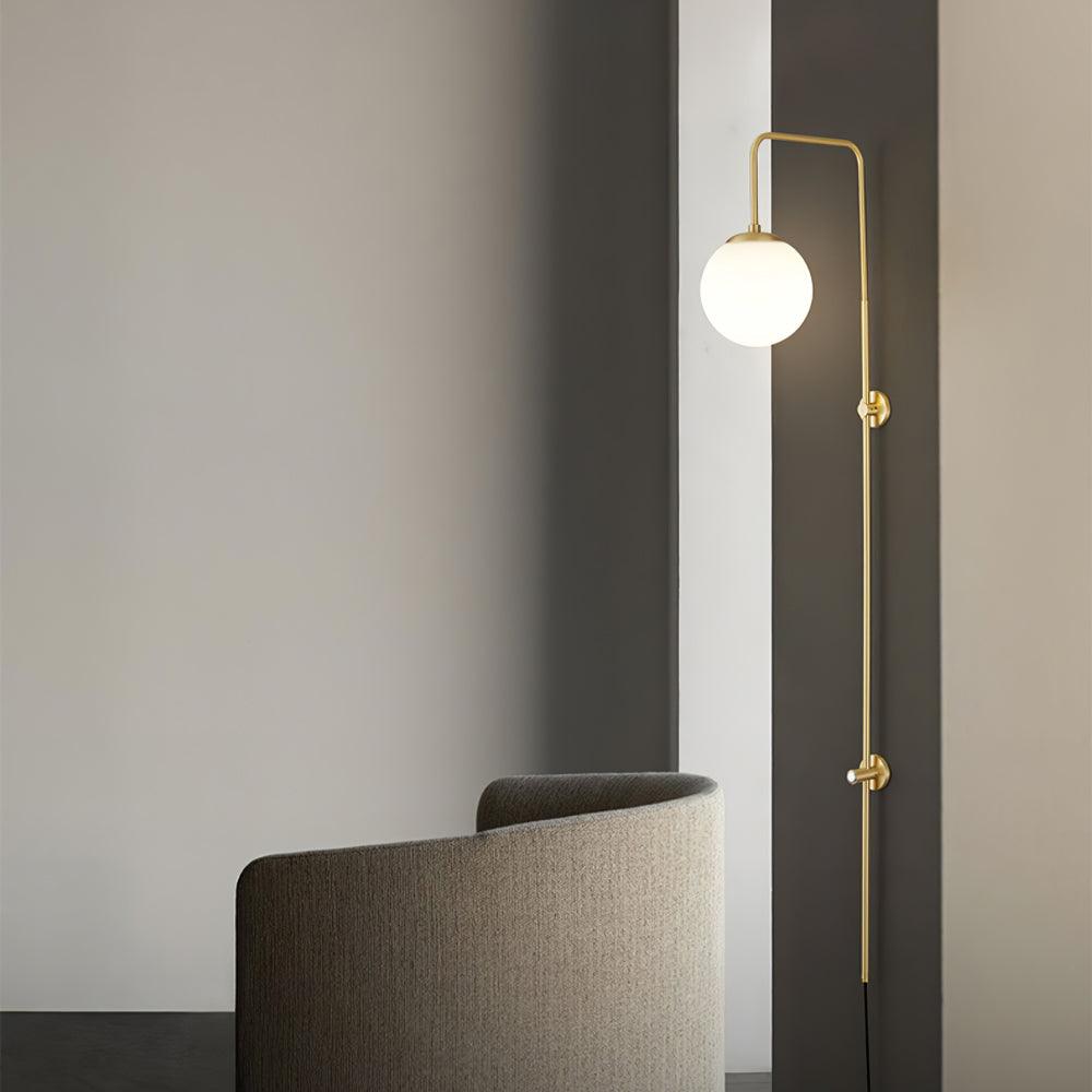 Evshaia Premium Elegance Globe Plug-in Brass Glass Sconce Wall lamp