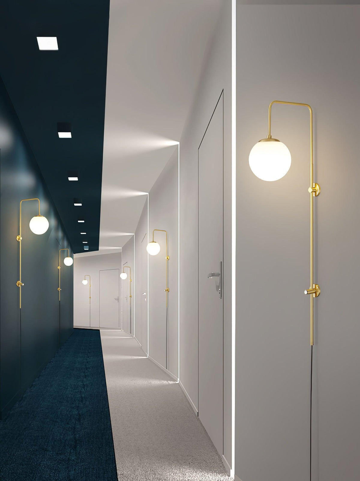 Evshaia Premium Elegance Globe Plug-in Brass Glass Sconce Wall lamp
