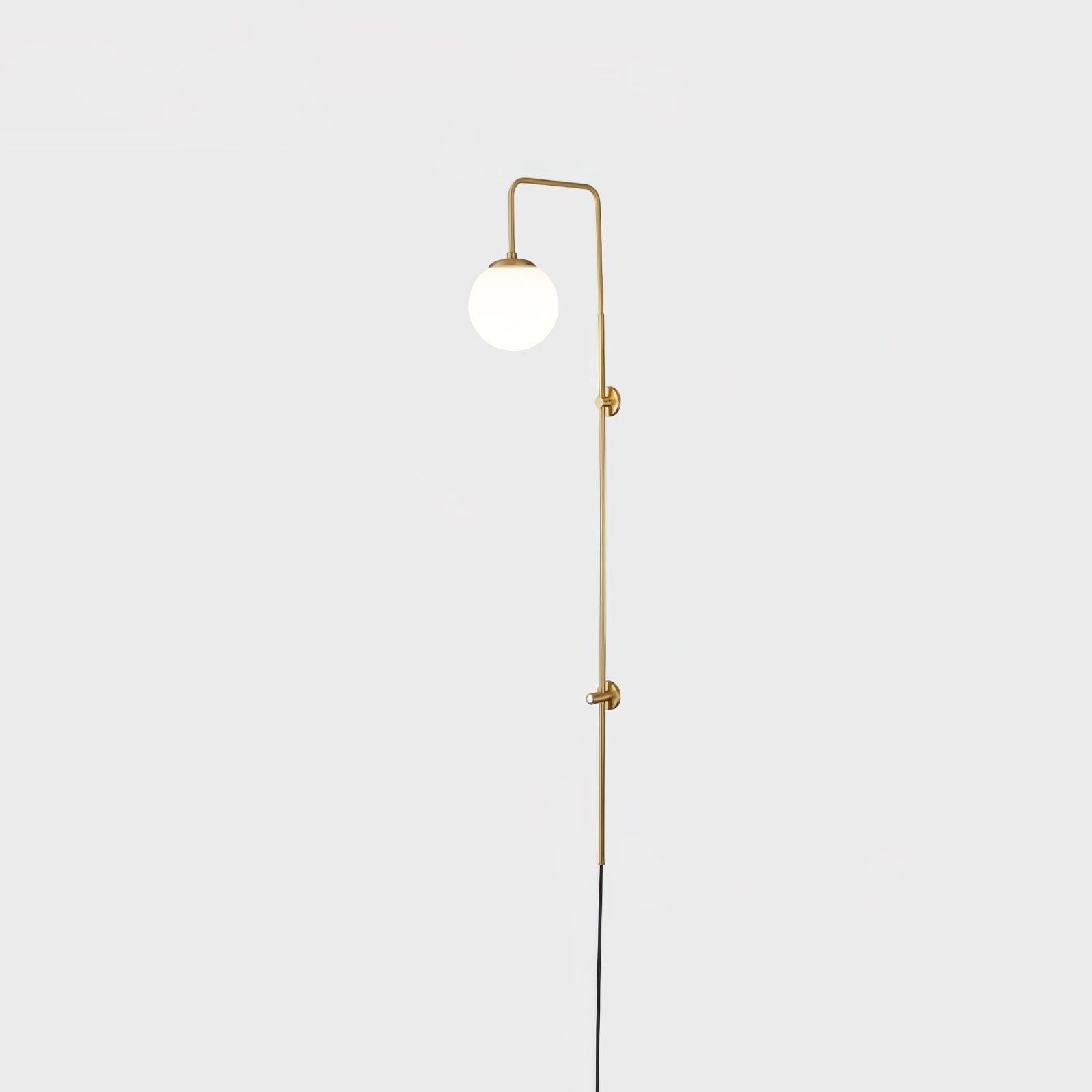 Evshaia Premium Elegance Globe Plug-in Brass Glass Sconce Wall lamp