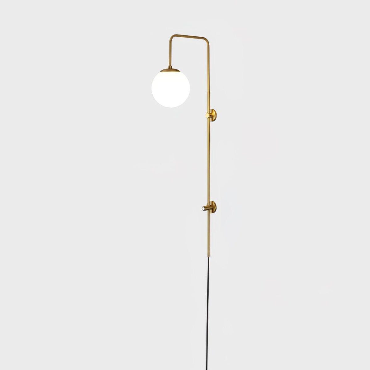 Evshaia Premium Elegance Globe Plug-in Brass Glass Sconce Wall lamp