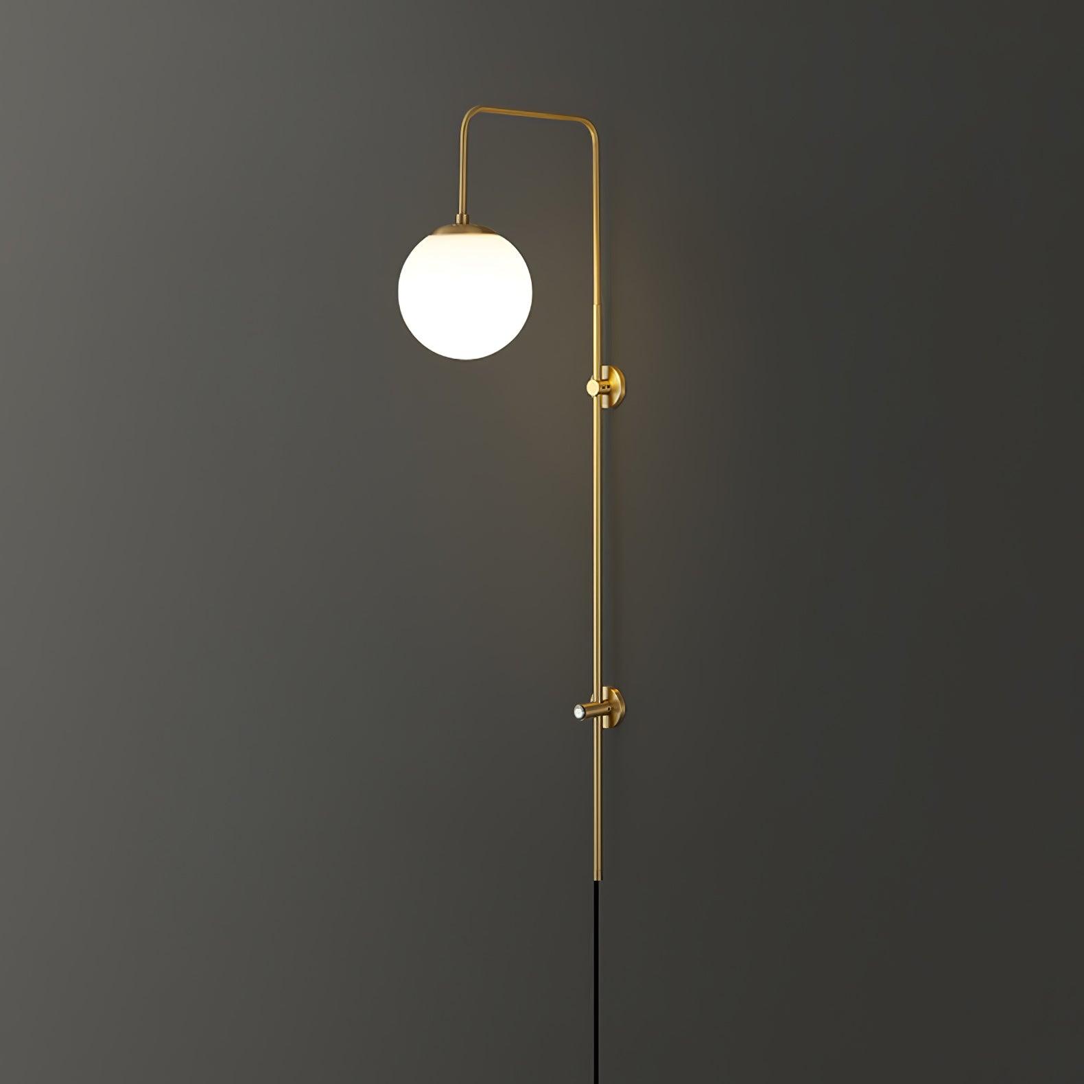Evshaia Premium Elegance Globe Plug-in Brass Glass Sconce Wall lamp