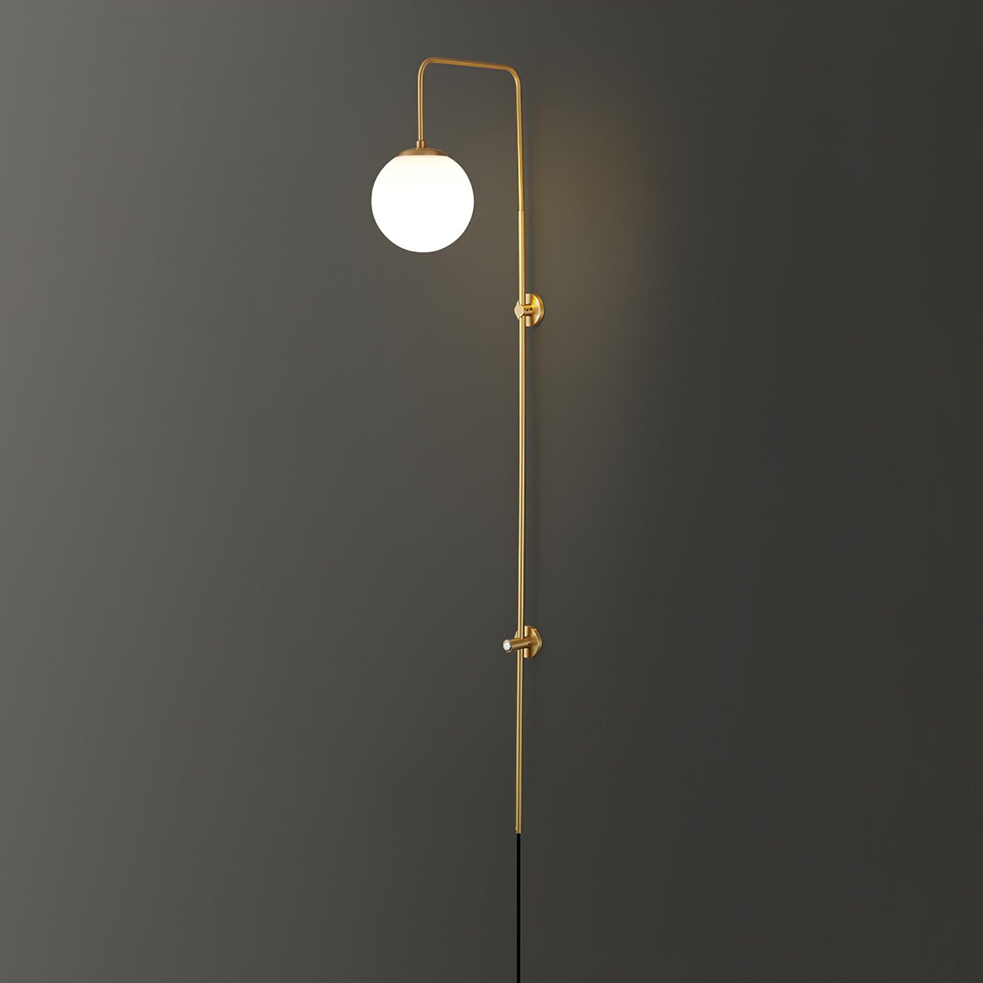 Evshaia Premium Elegance Globe Plug-in Brass Glass Sconce Wall lamp