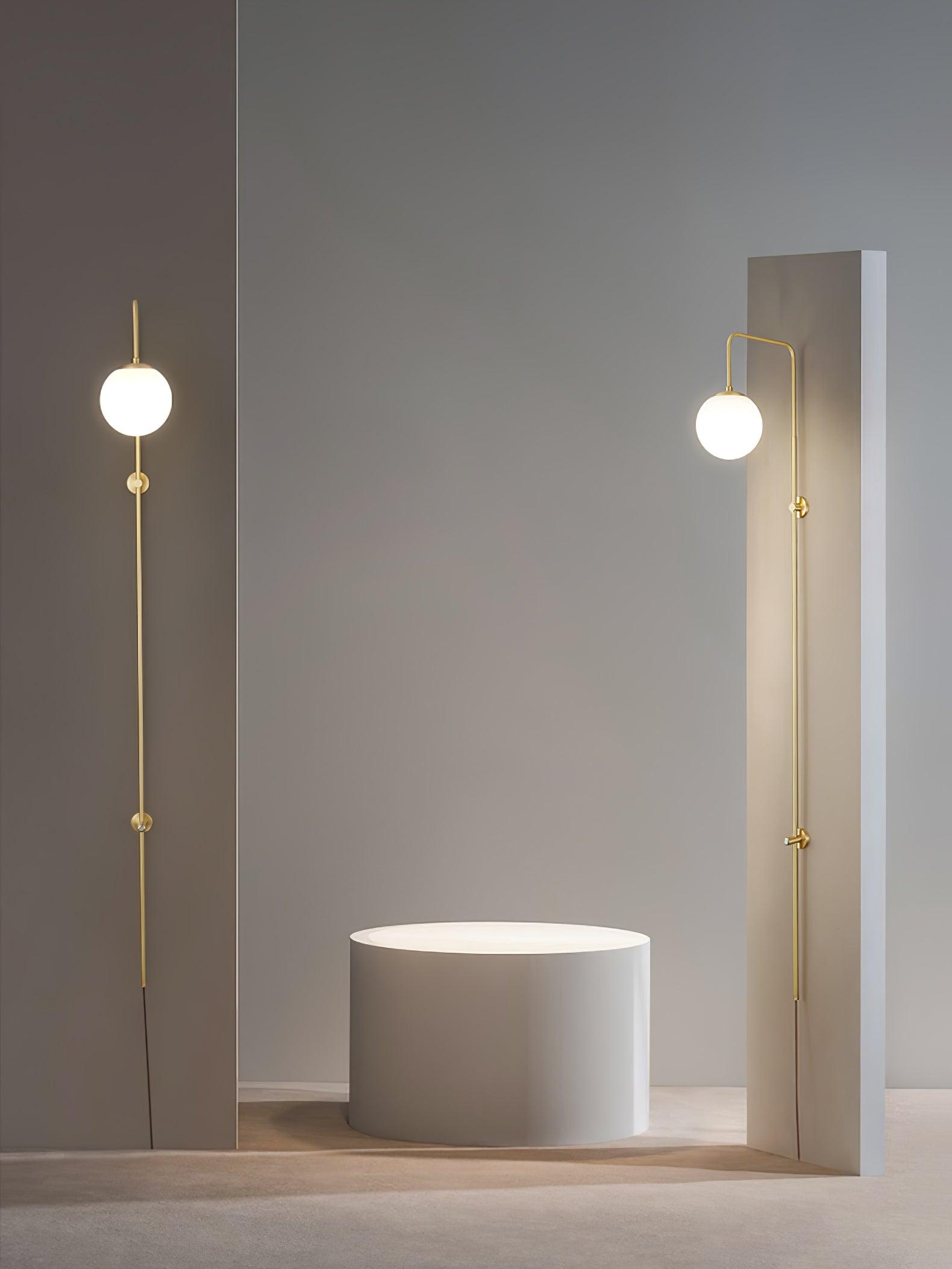 Evshaia Premium Elegance Globe Plug-in Brass Glass Sconce Wall lamp
