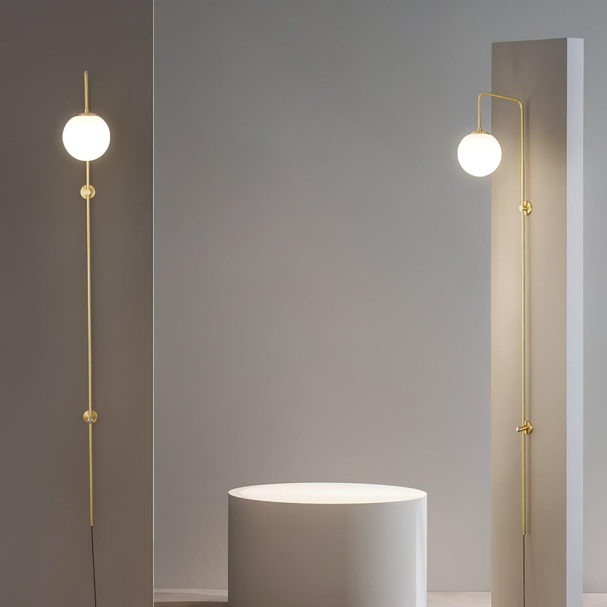 Evshaia Premium Elegance Globe Plug-in Brass Glass Sconce Wall lamp