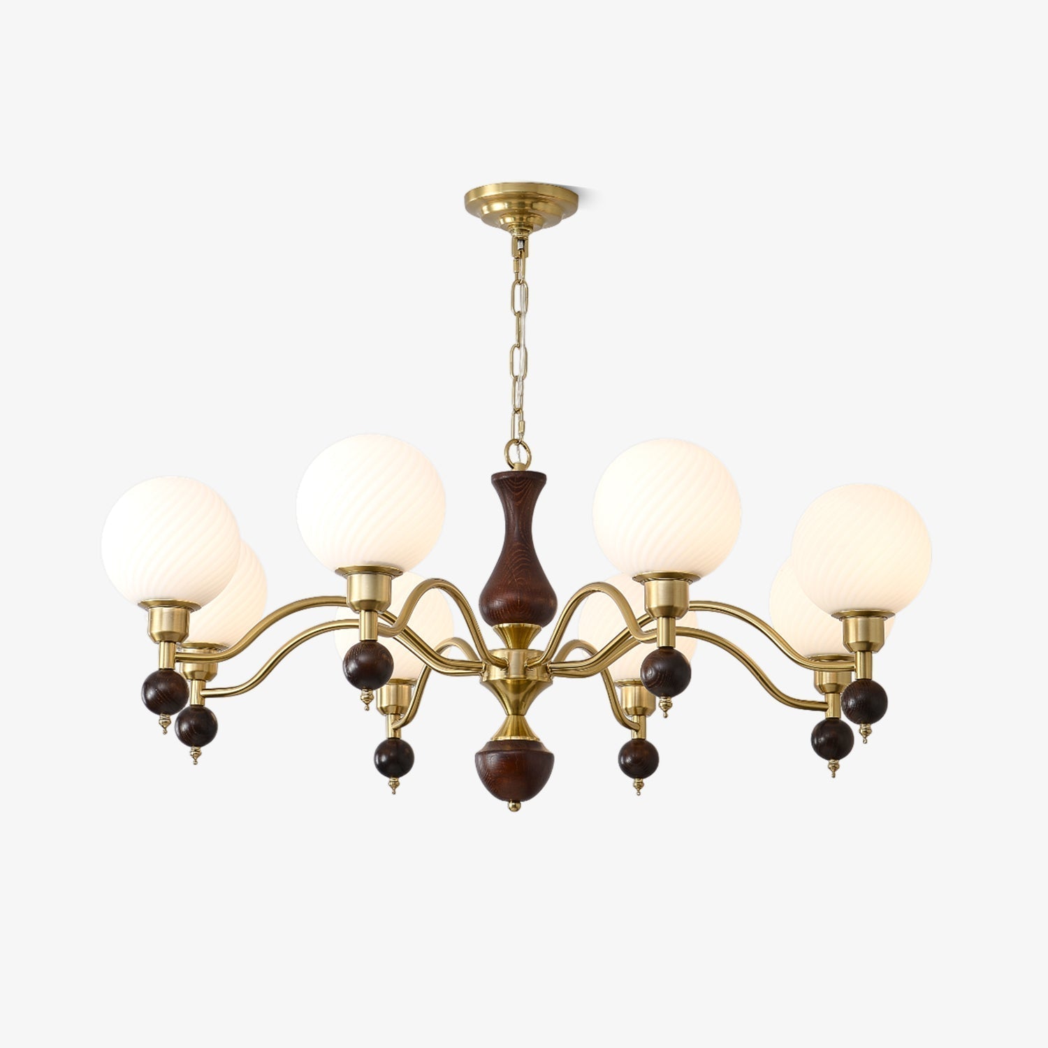 Evelynne Globe Orb Wood Chandelier