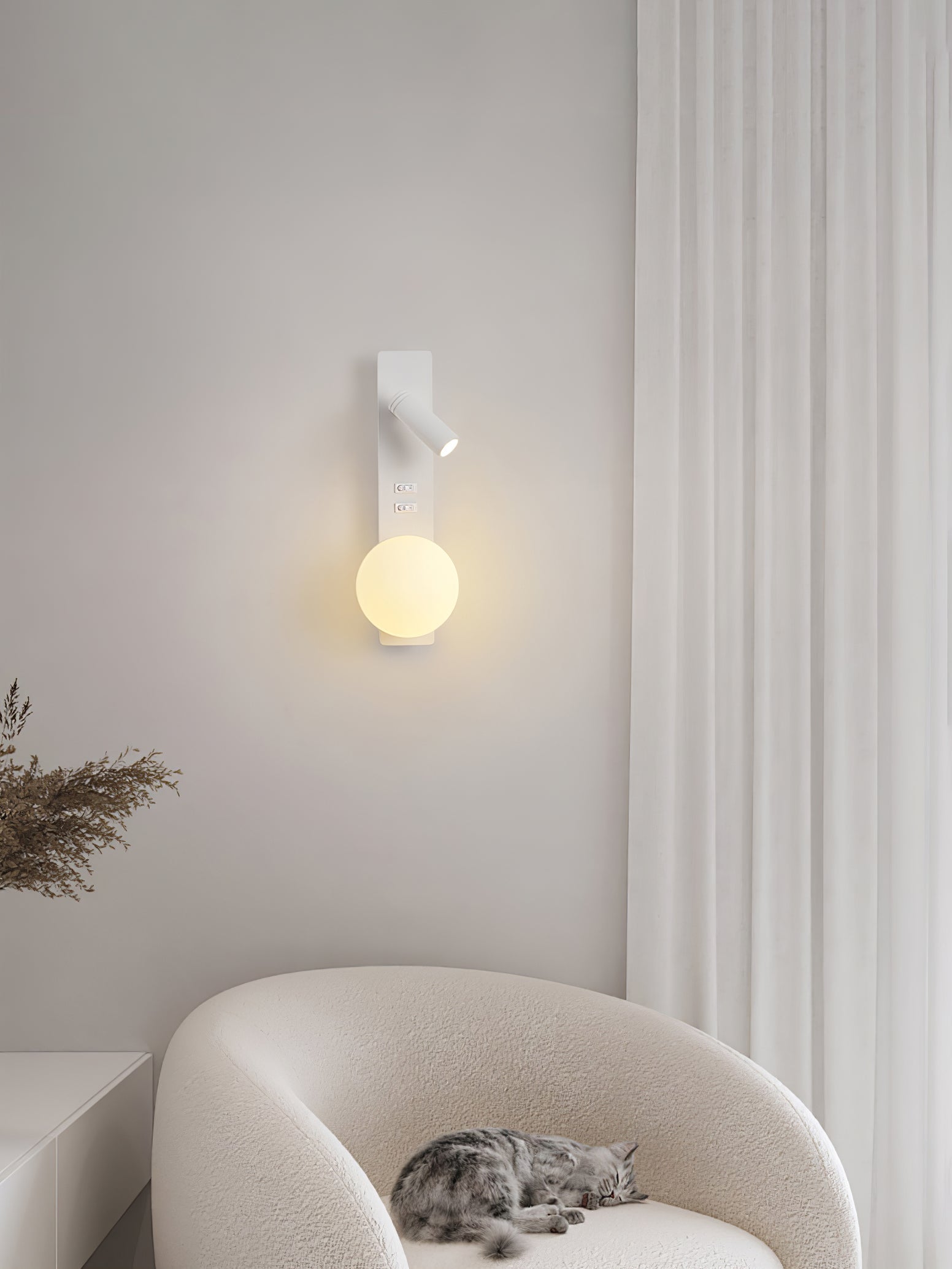 Thalior Modern Minimalist Slim Glass Wall lamp