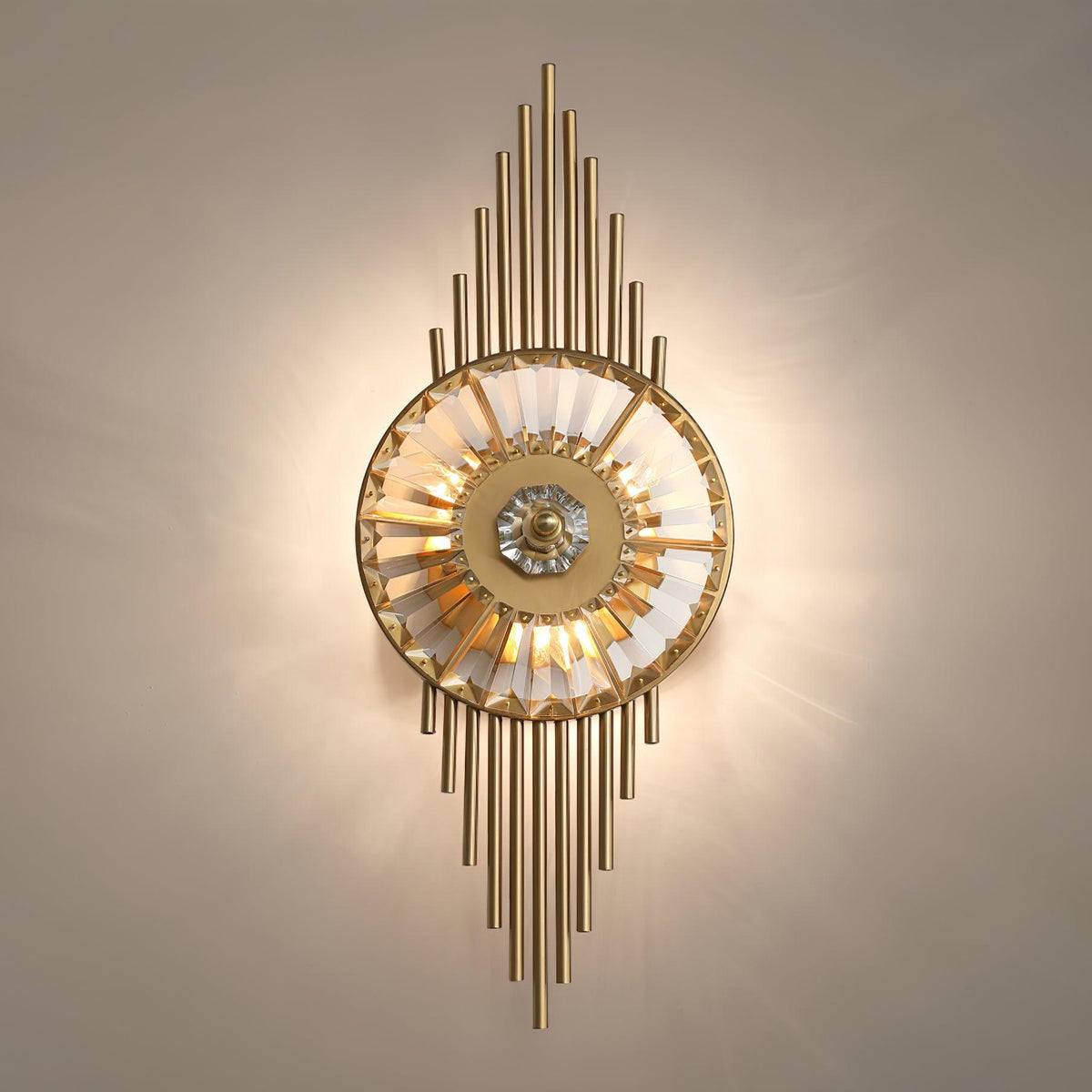 Cilirel Postmodern Luxury Gear Gold Crystal Wall Light
