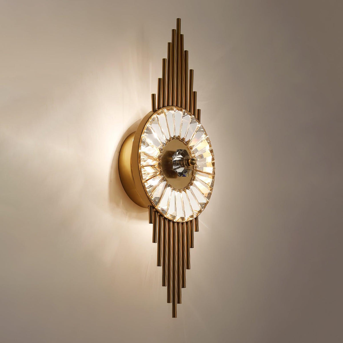 Cilirel Postmodern Luxury Gear Gold Crystal Wall Light
