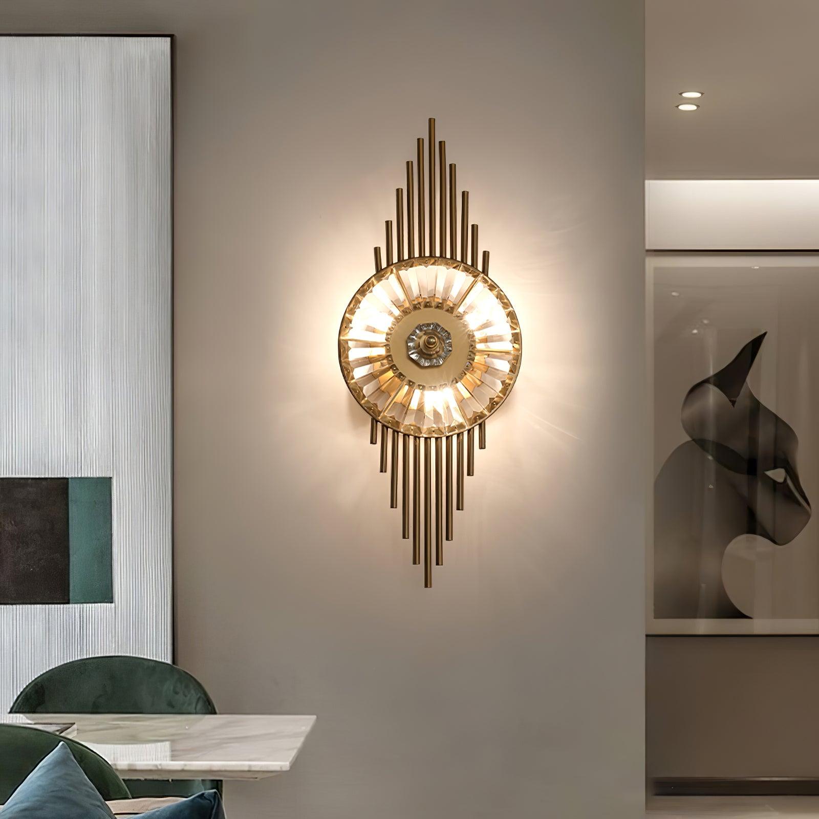 Cilirel Postmodern Luxury Gear Gold Crystal Wall Light