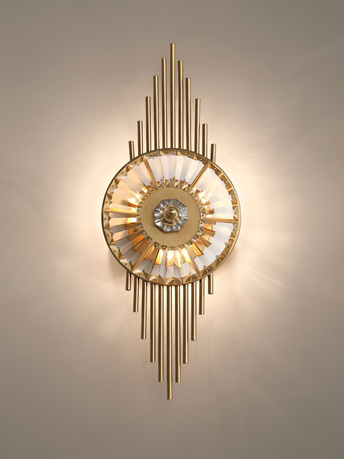 Cilirel Postmodern Luxury Gear Gold Crystal Wall Light