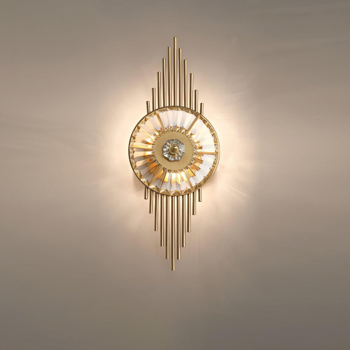 Cilirel Postmodern Luxury Gear Gold Crystal Wall Light