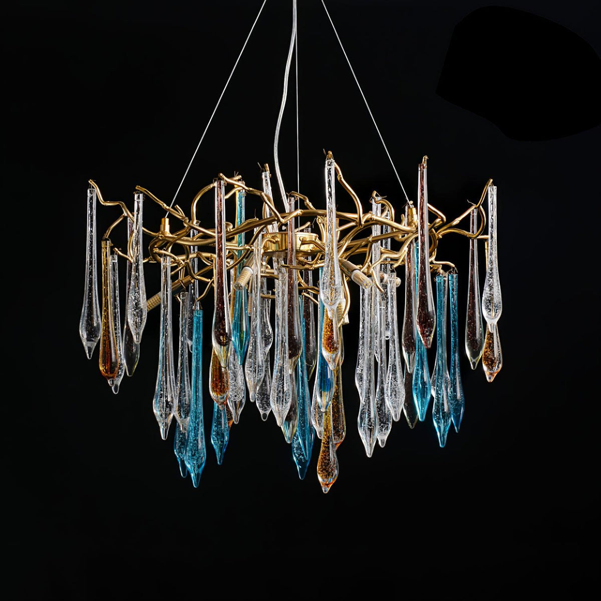 Krashen Chandelier Teardrop Glass Luxe