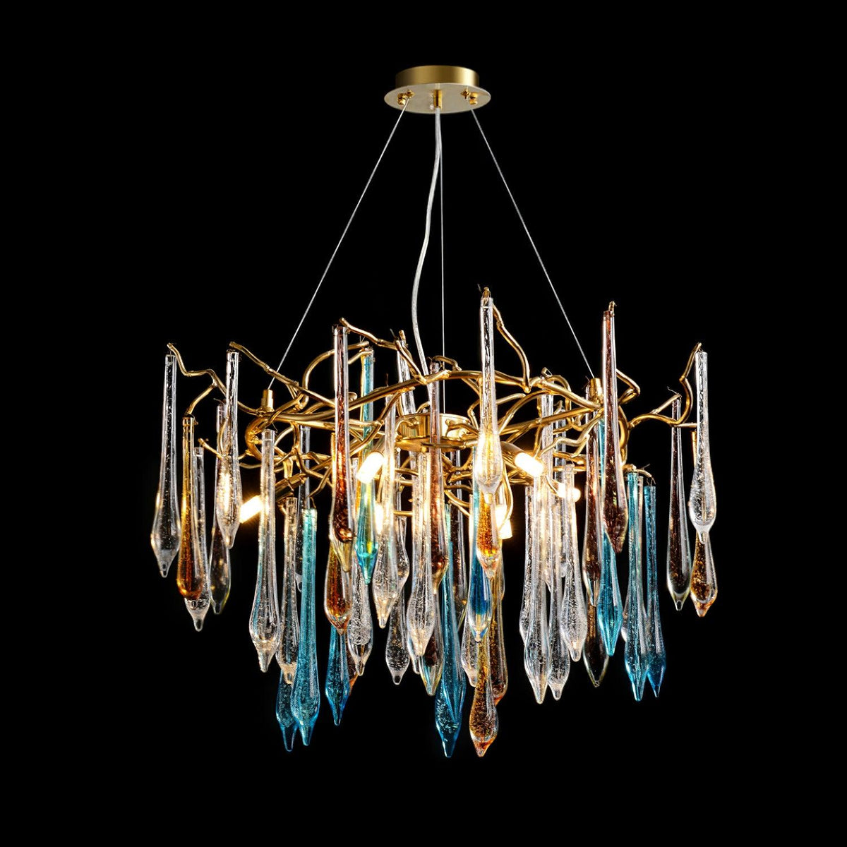 Krashen Chandelier Teardrop Glass Luxe