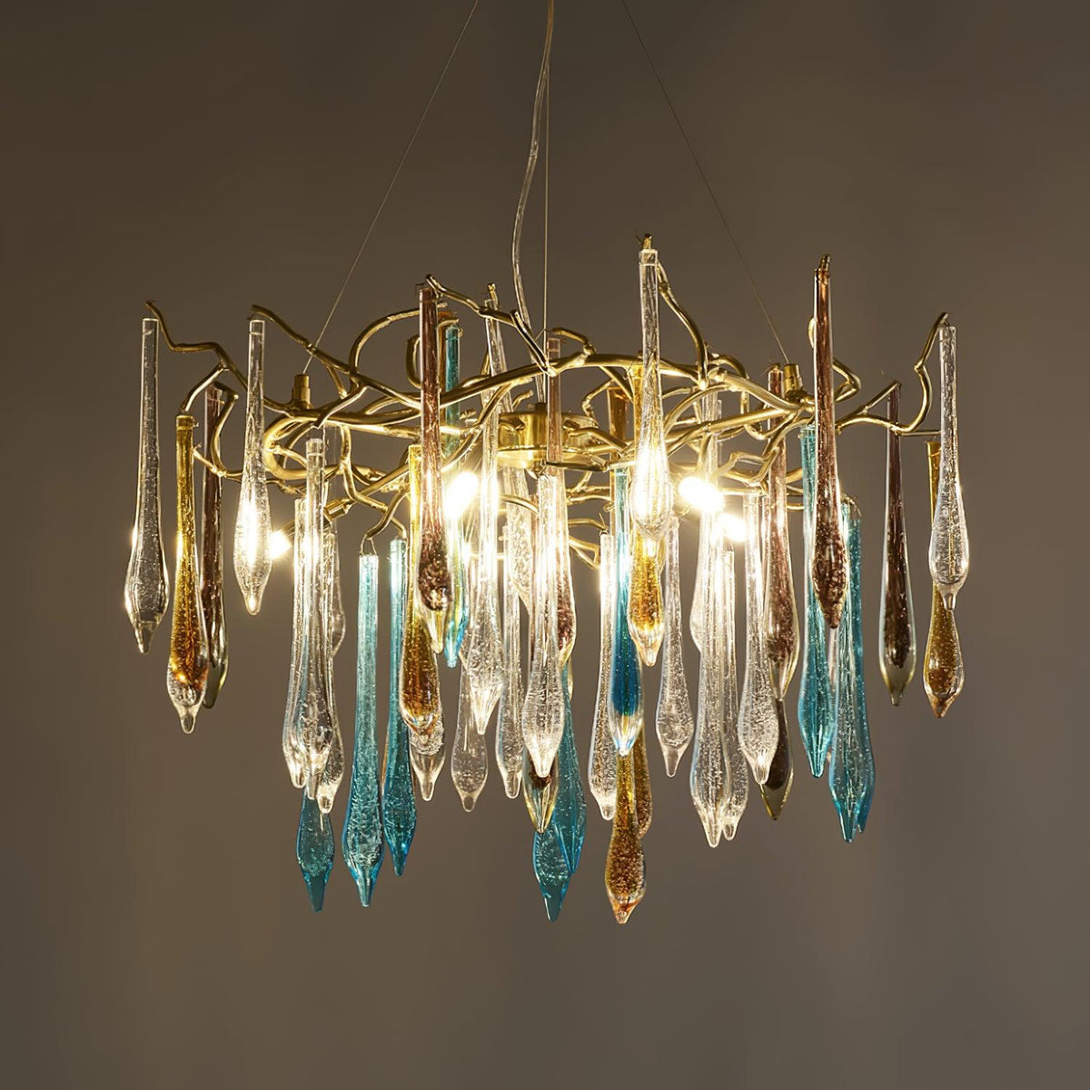 Krashen Chandelier Teardrop Glass Luxe