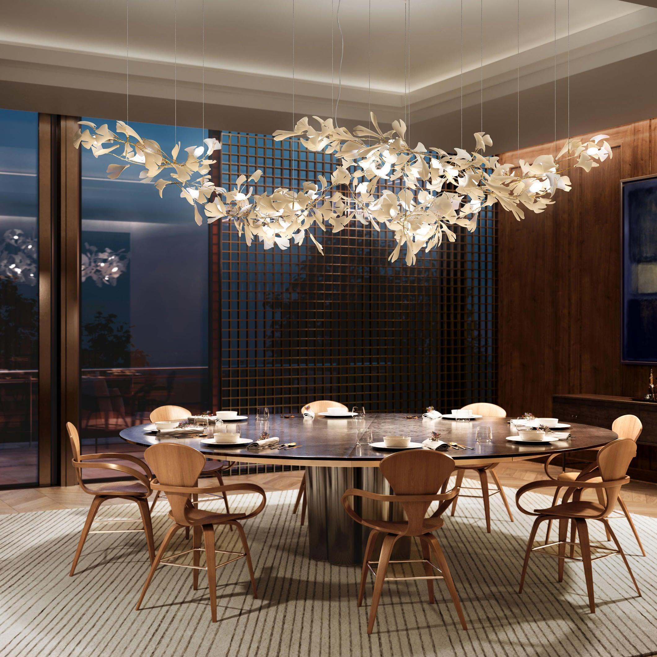 Viraaelle Leaves Combination Gingko Ceramics Chandeliers