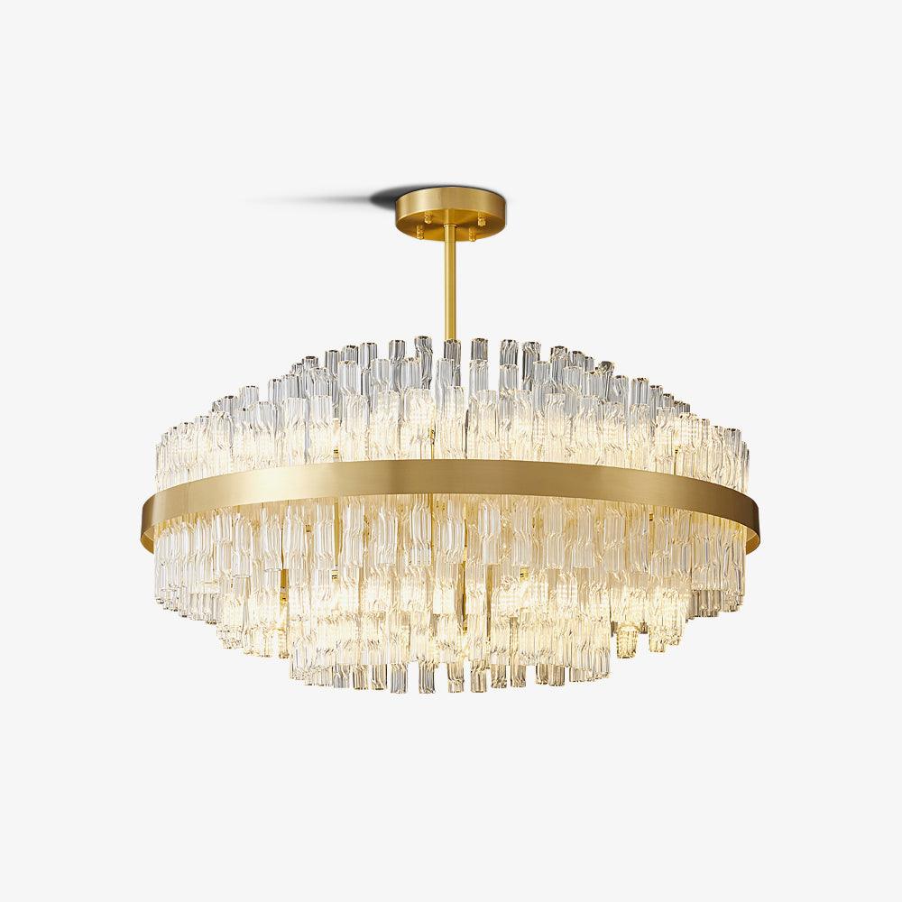 Solivian Chandelier Gold Clear Rod Elegant