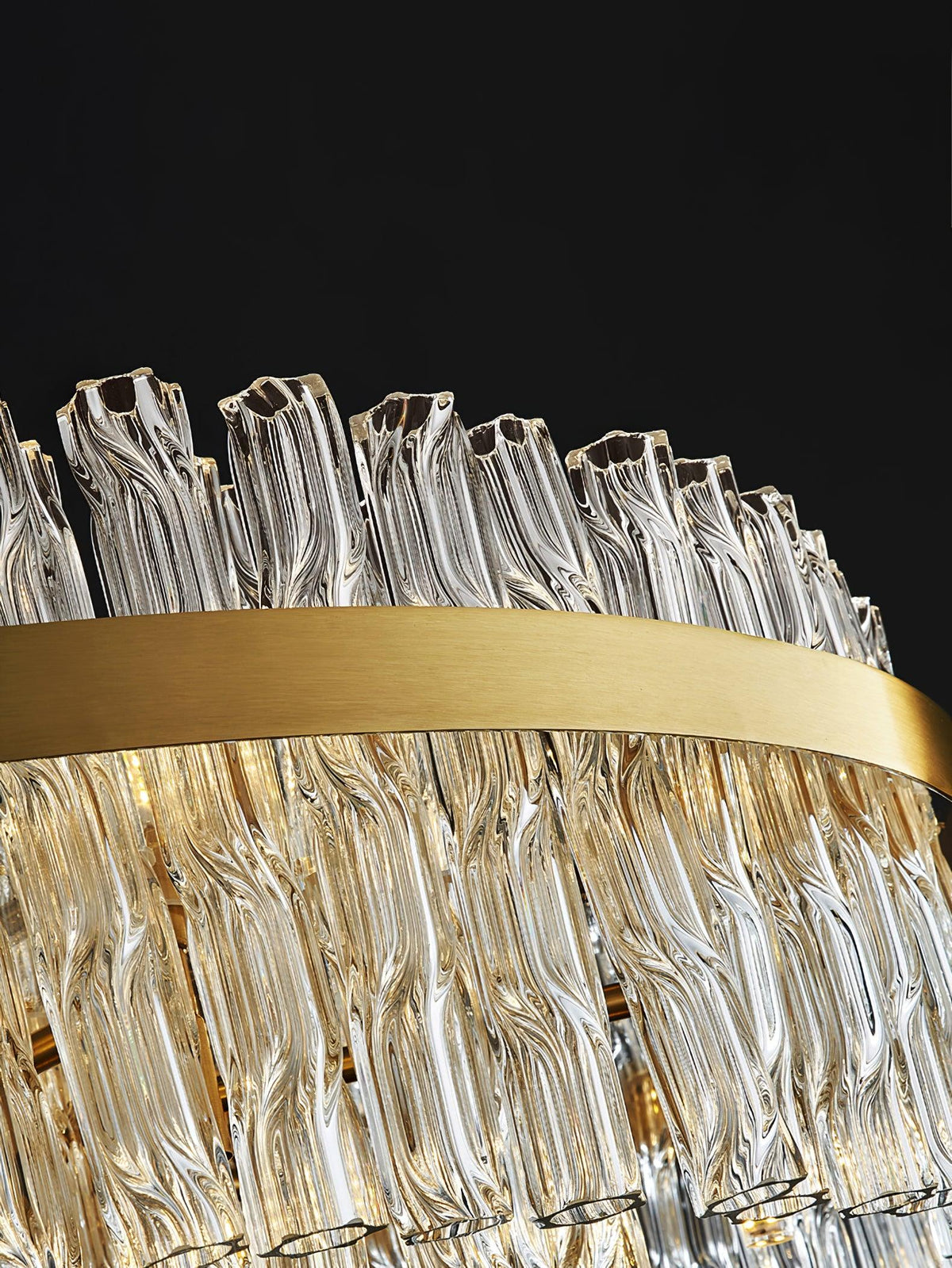 Solivian Chandelier Gold Clear Rod Elegant