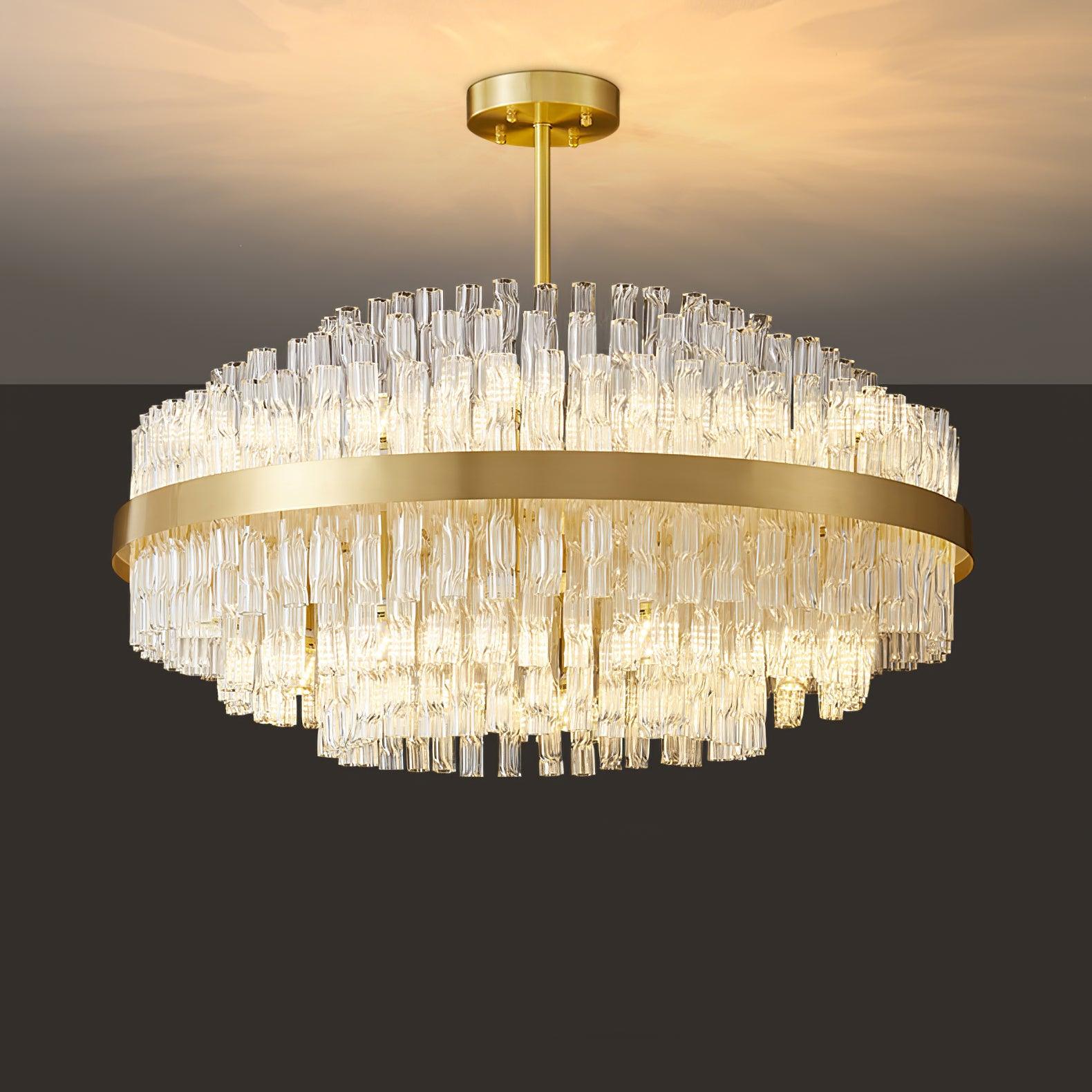 Solivian Chandelier Gold Clear Rod Elegant