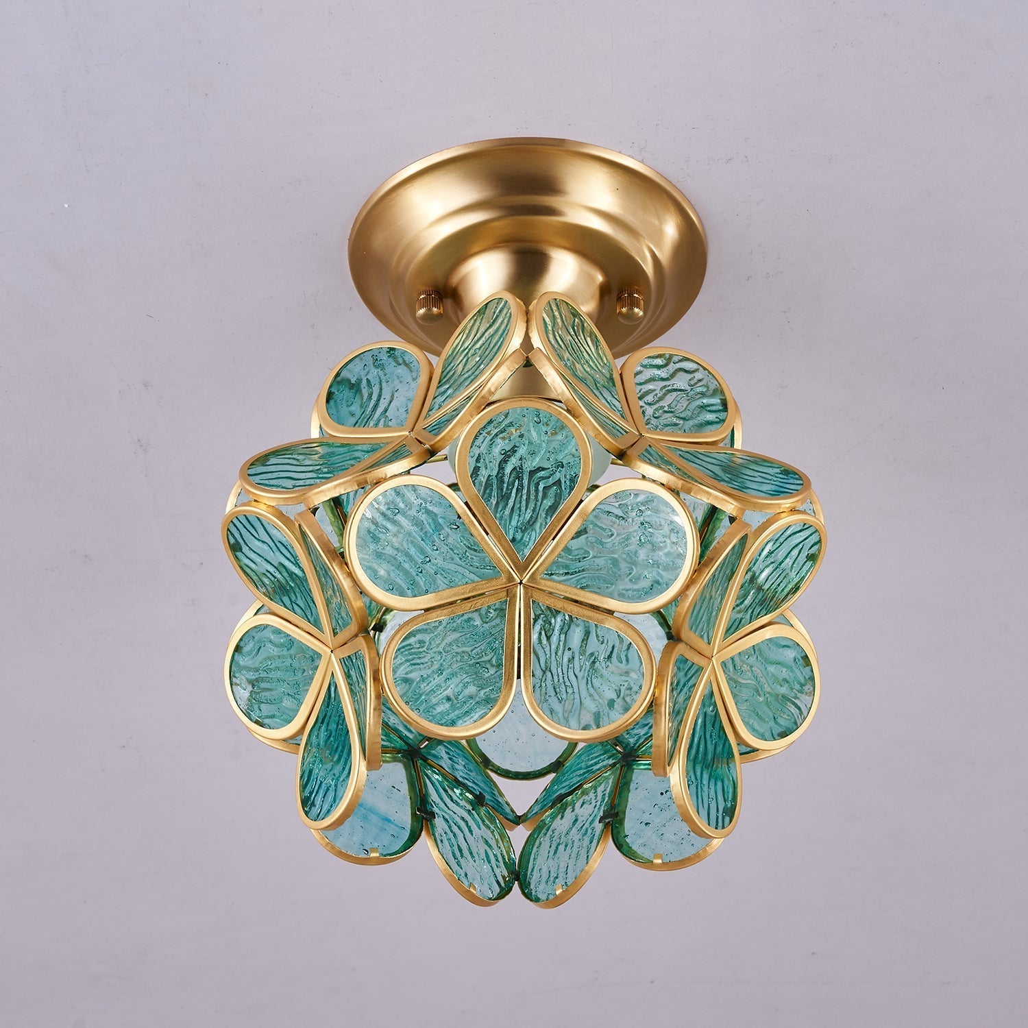 Ullaeiel Postmodern Luxury Bloom Golden Glass Ceiling Light - Neutral Decor