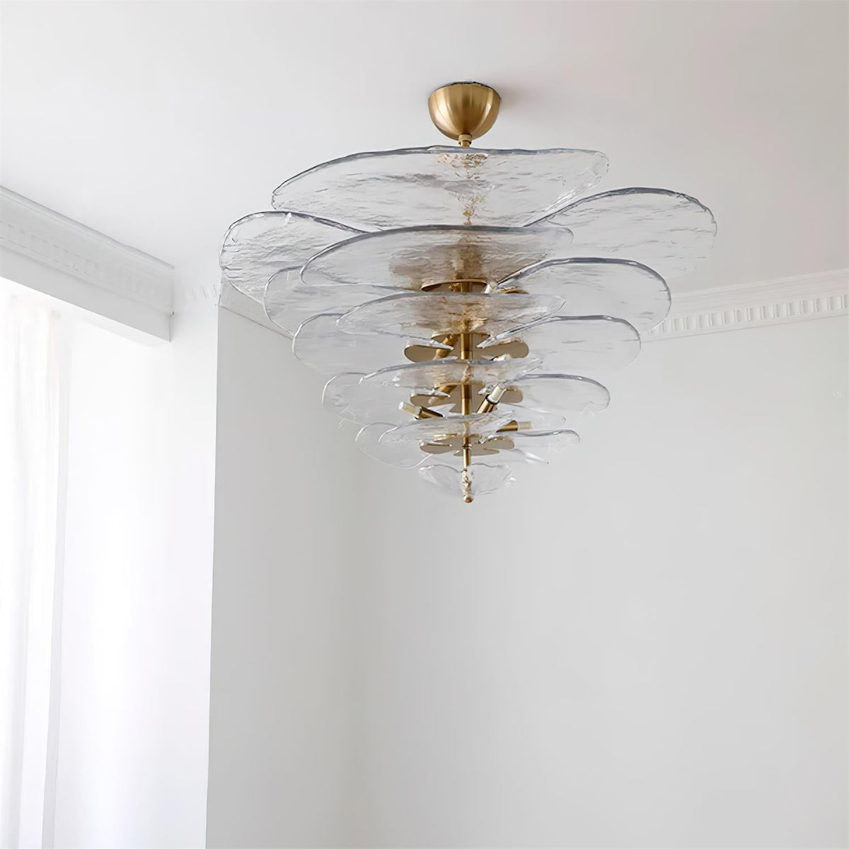 Crivs Chandelier Gold Murano Glass Petal Luxury